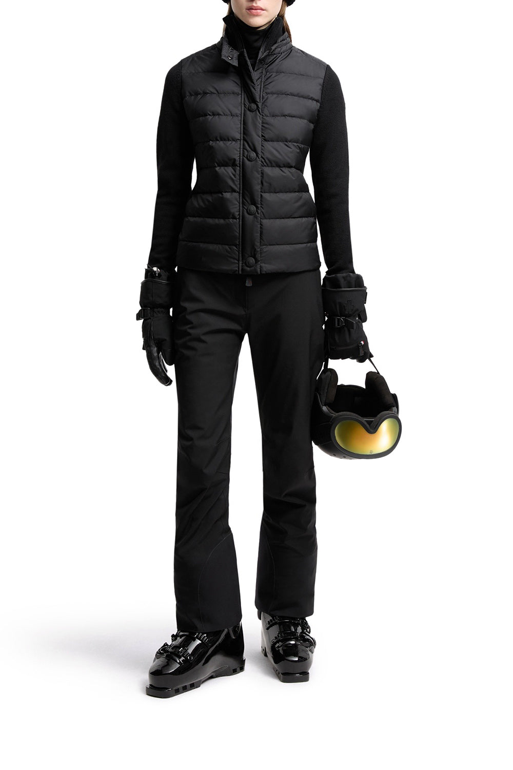 MONCLER GRENOBLE Cardigan imbottito in misto lana