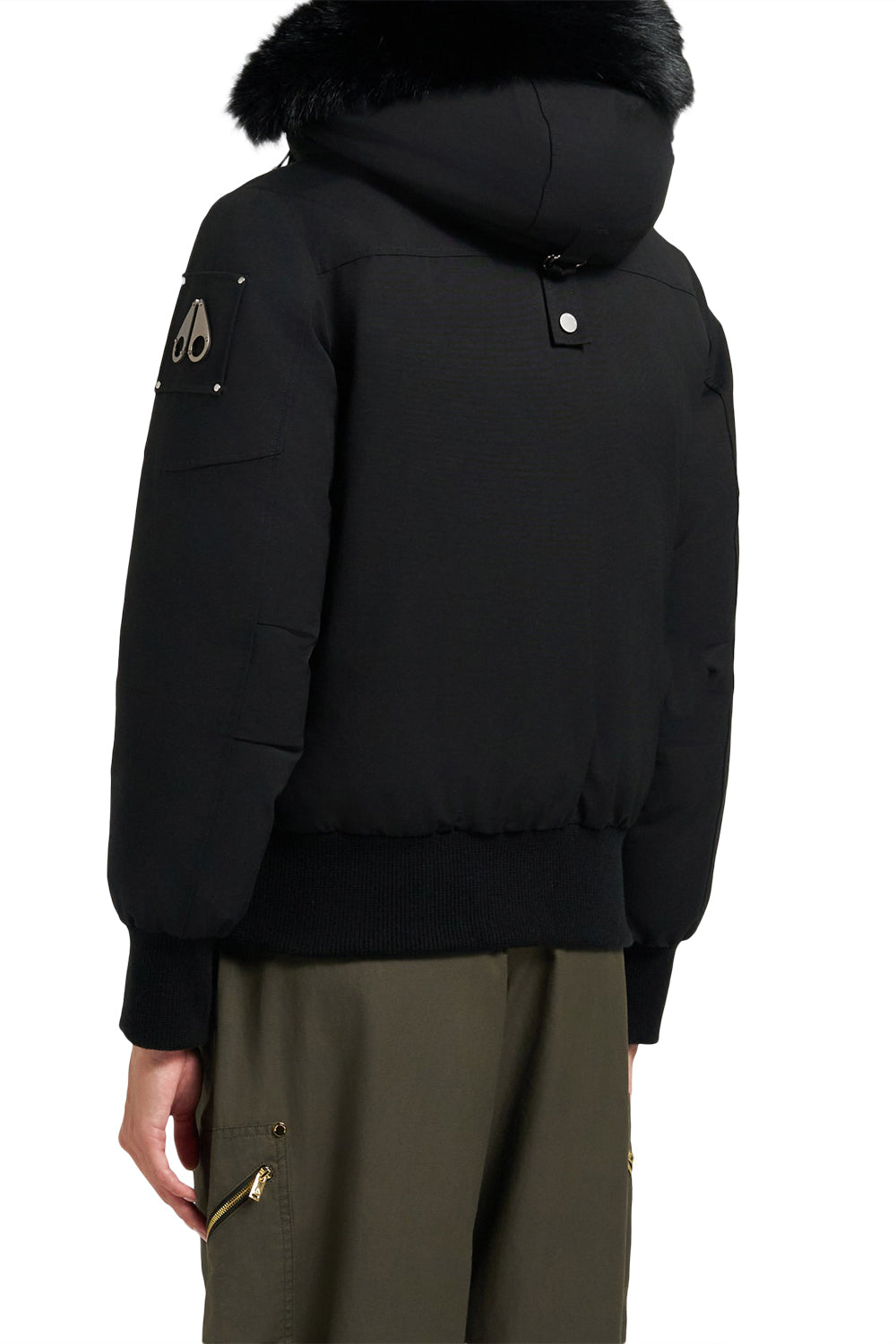 MOOSE KNUCKLES ORIGINAL DEBBIE SHEARLING TRIM BOMBER JACKET – Blk w/blk sh