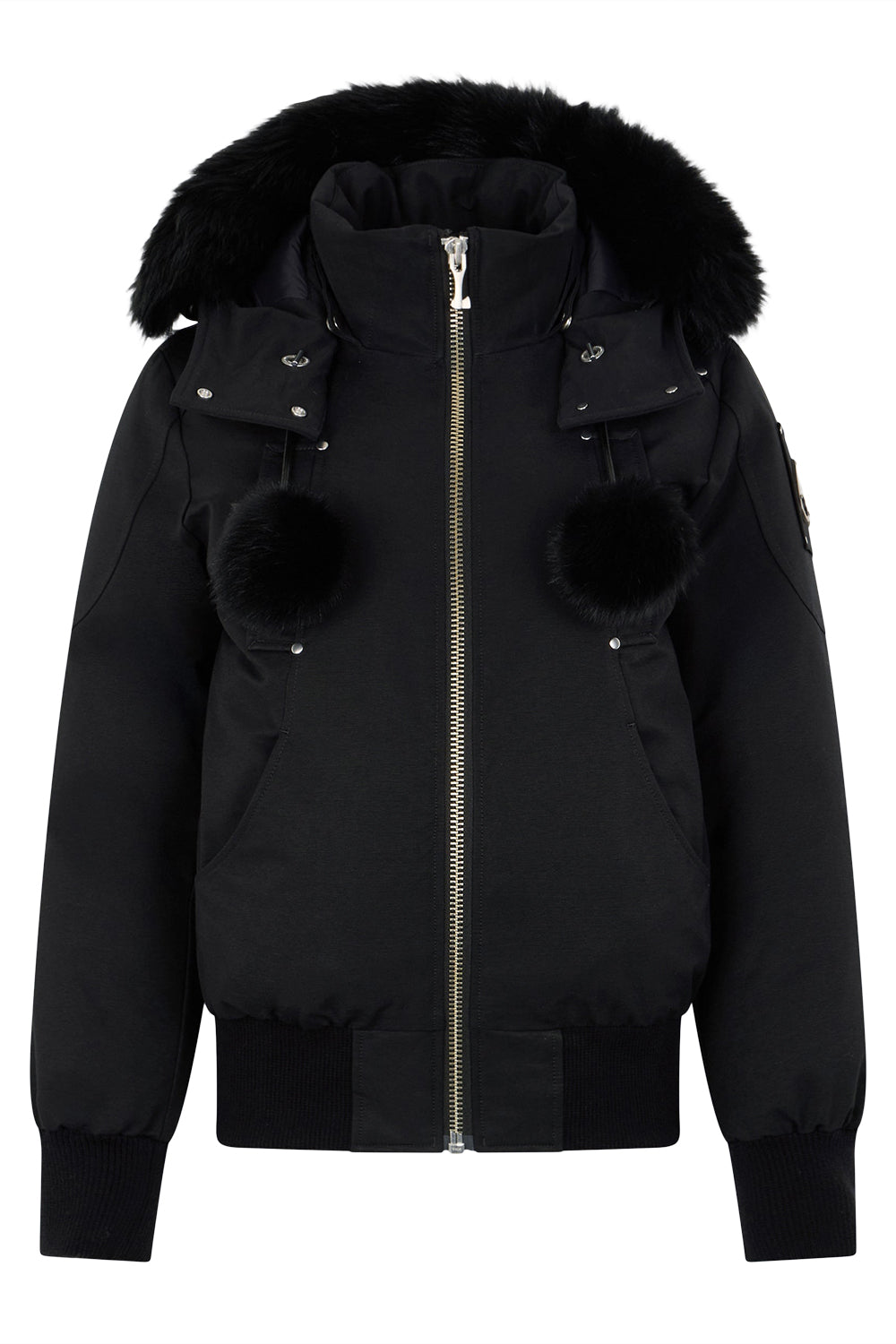 MOOSE KNUCKLES ORIGINAL DEBBIE SHEARLING TRIM BOMBER JACKET