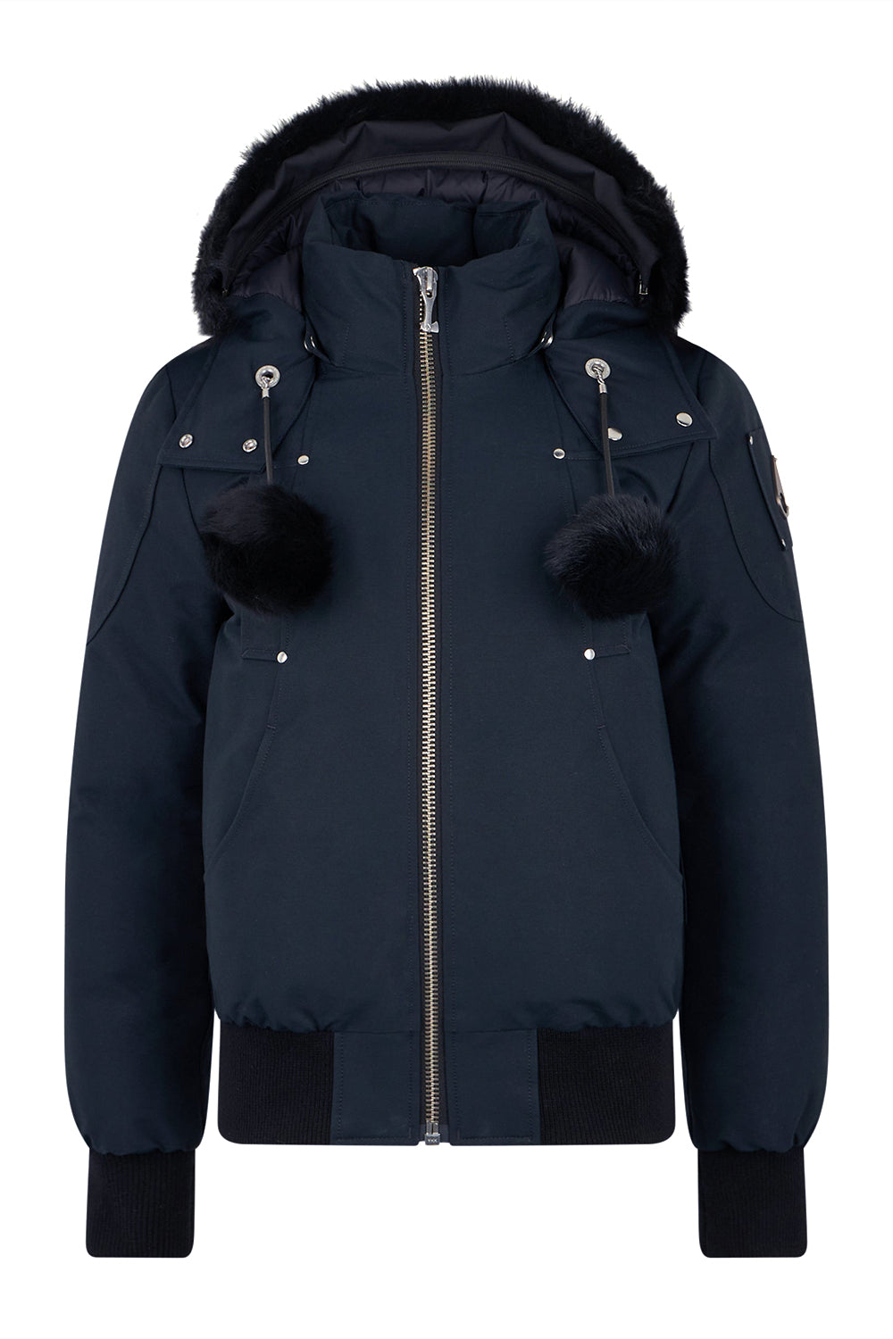 MOOSE KNUCKLES ORIGINAL DEBBIE SHEARLING TRIM BOMBER JACKET