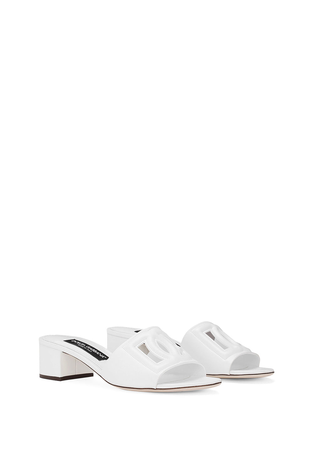 DOLCE & GABBANA Calfskin Mules with DG Millennials Logo