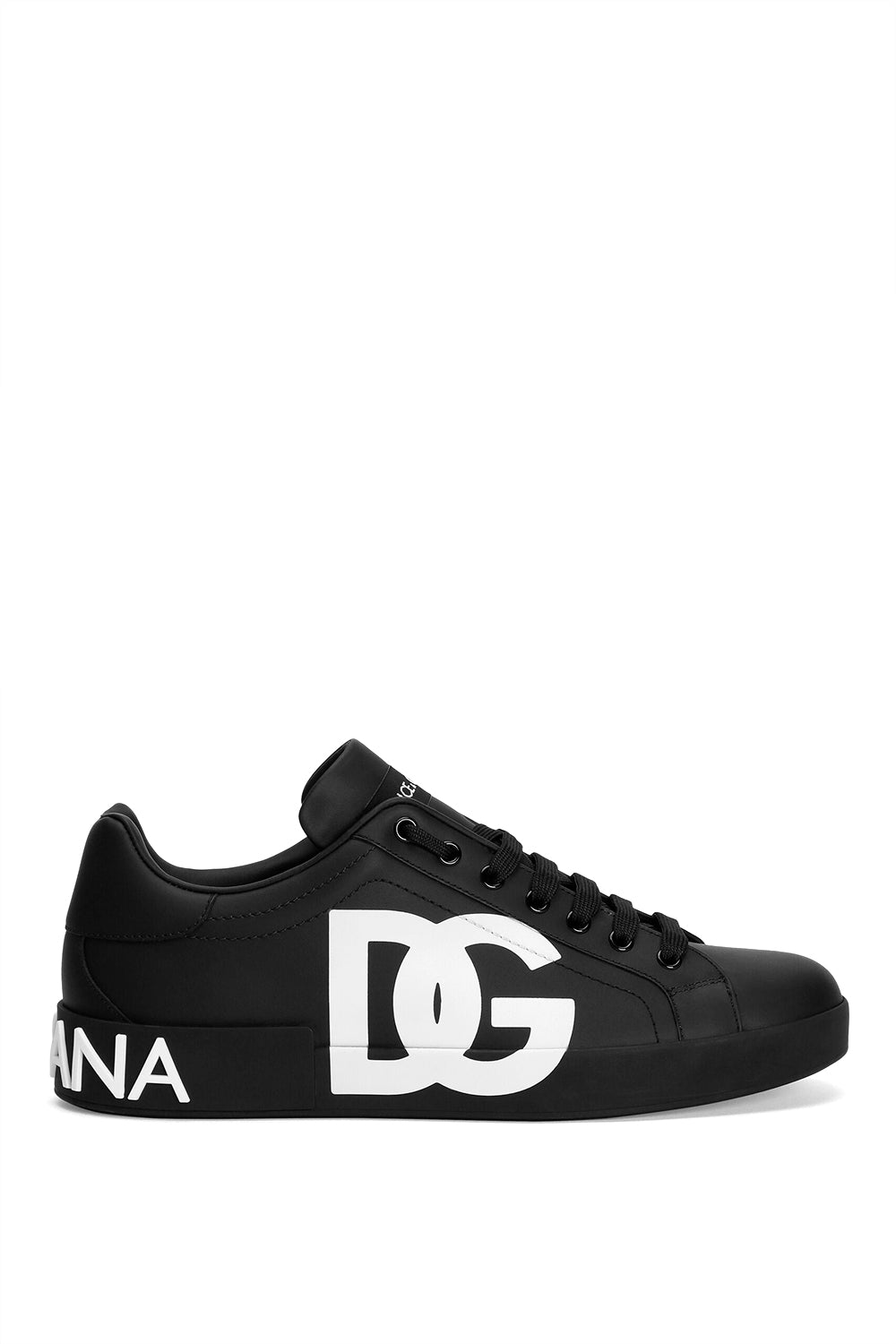 DOLCE & GABBANA Sneaker Portofino in pelle di vitello nappata con logo DG stampato