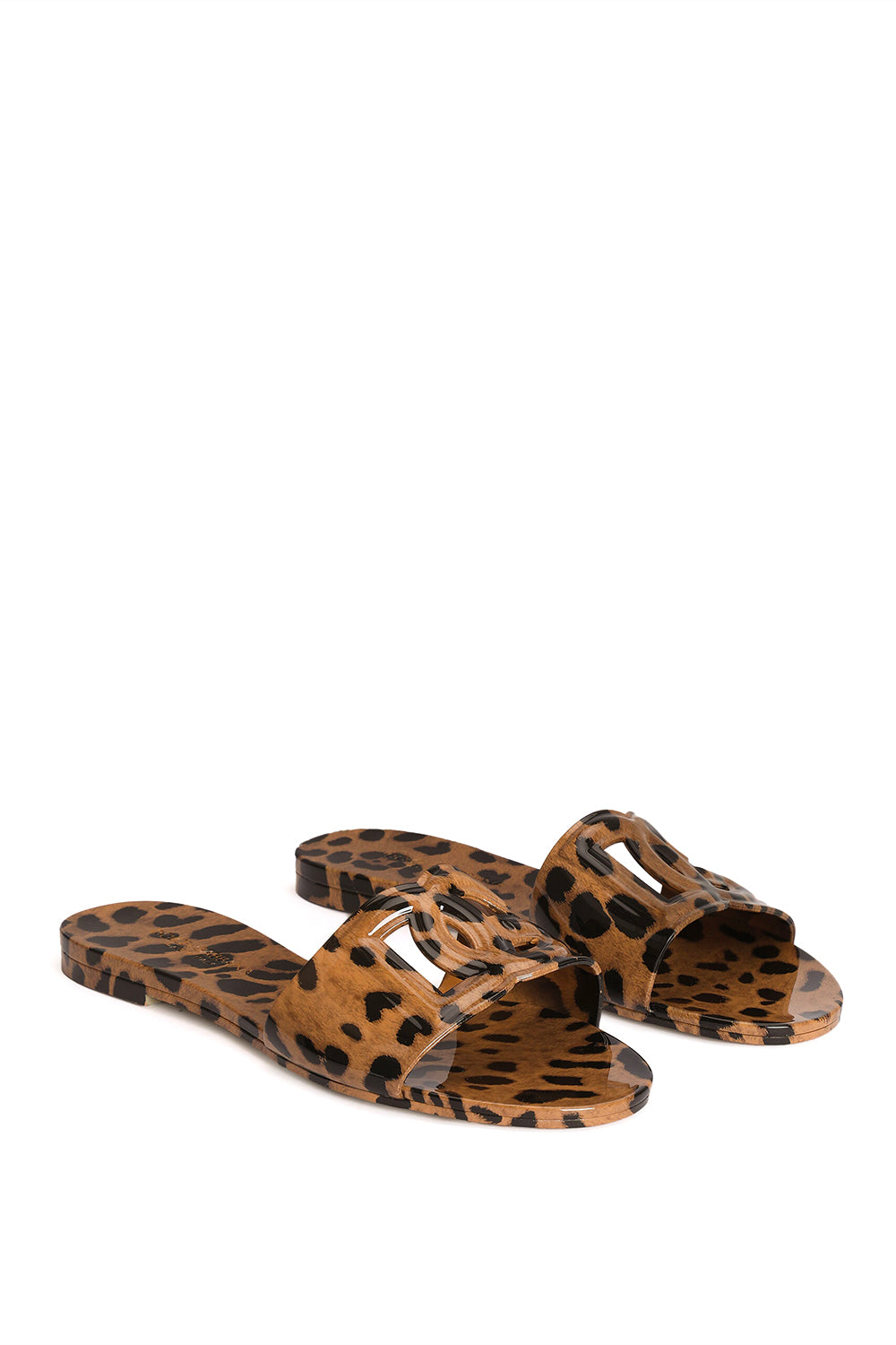 DOLCE & GABBANA Leopard-print rubber beach slides