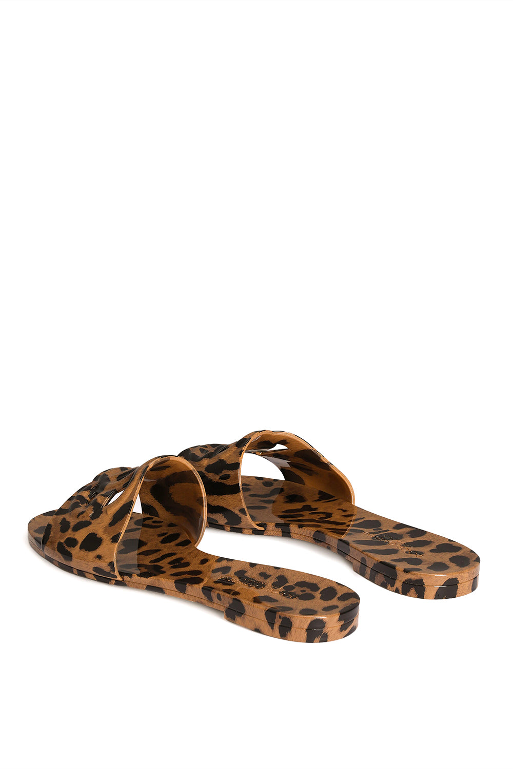 DOLCE & GABBANA Slide beachwear in gomma stampa leo