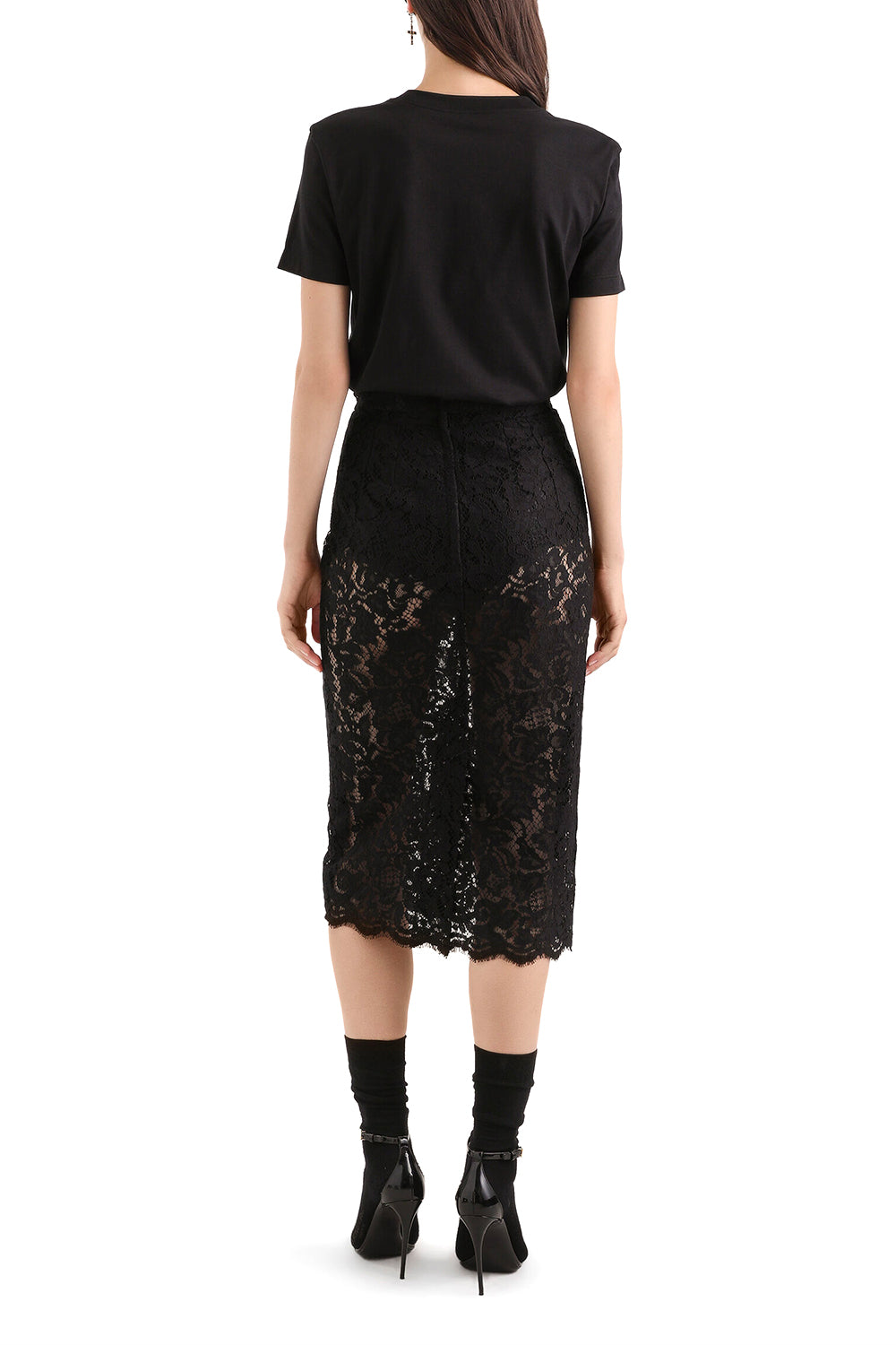 DOLCE & GABBANA Cordonetto lace midi skirt