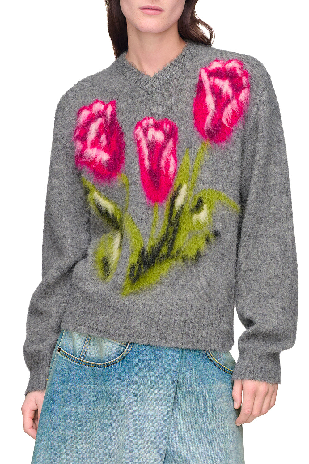 MAISON MARGIELA Wool Sweater with Floral Patterns