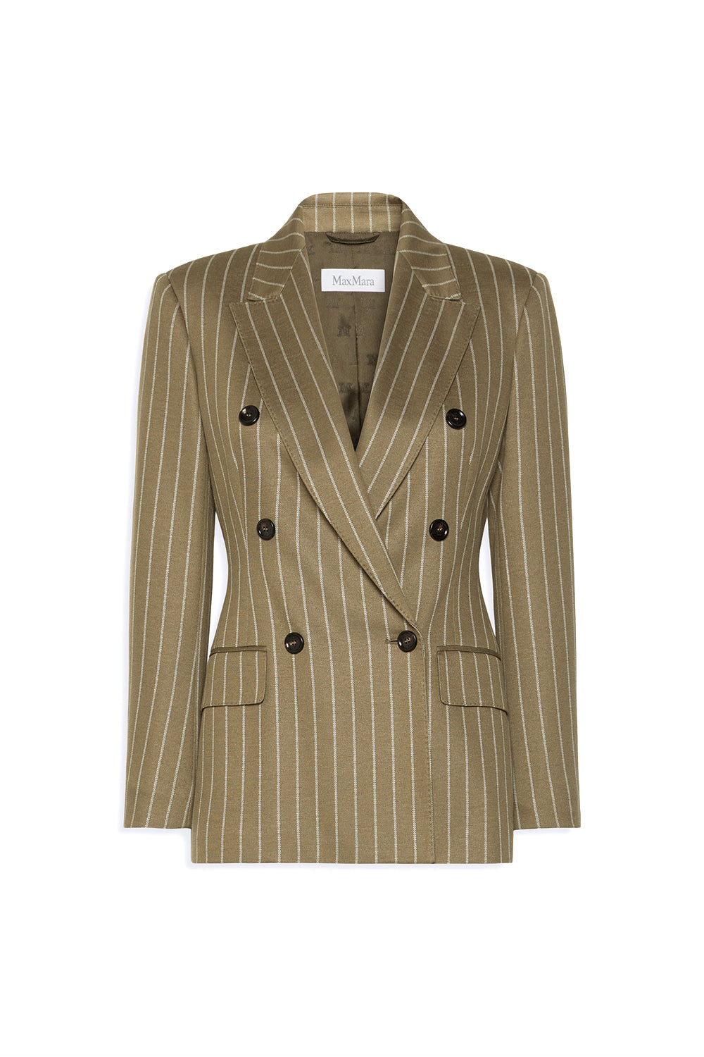 MAX MARA “MXMBALTA”条纹针织面料双排扣西装外套