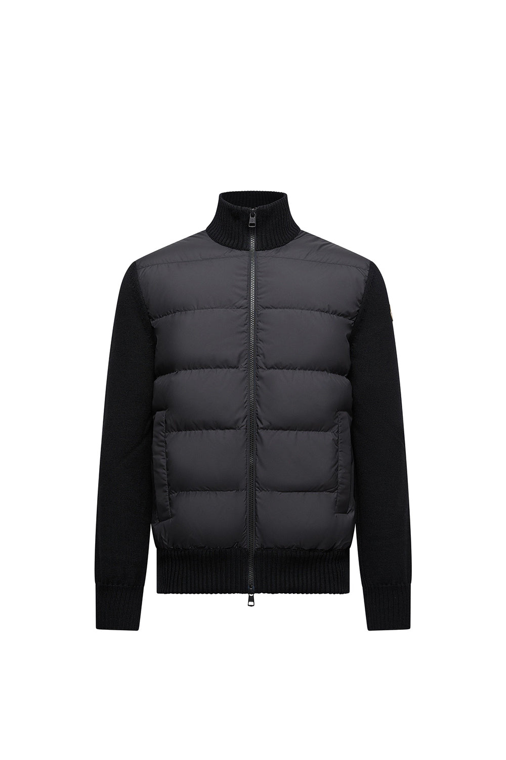 MONCLER Cardigan imbottito in lana con zip