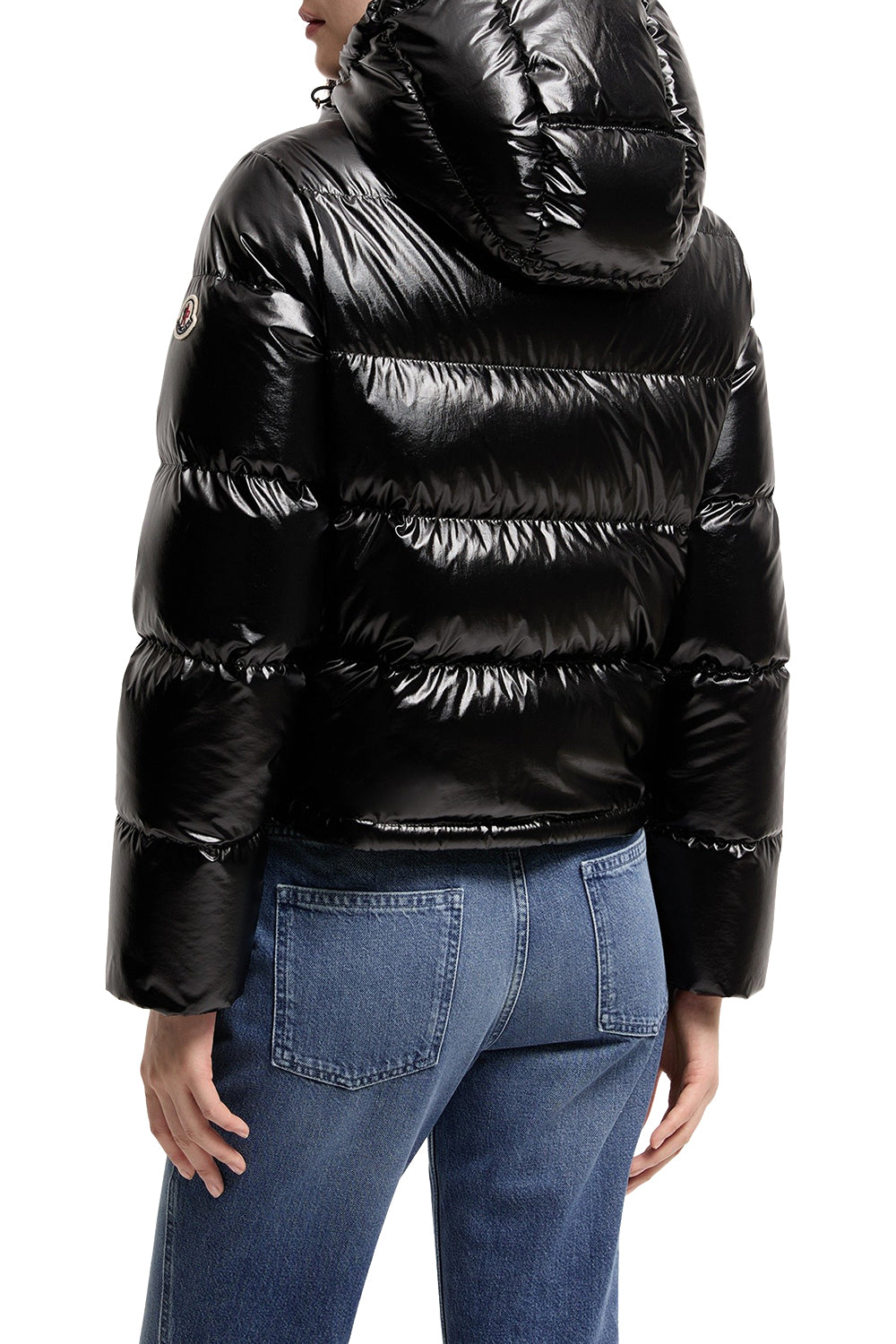 MONCLER 나일론 소재의 Niveole 크롭 다운 재킷
