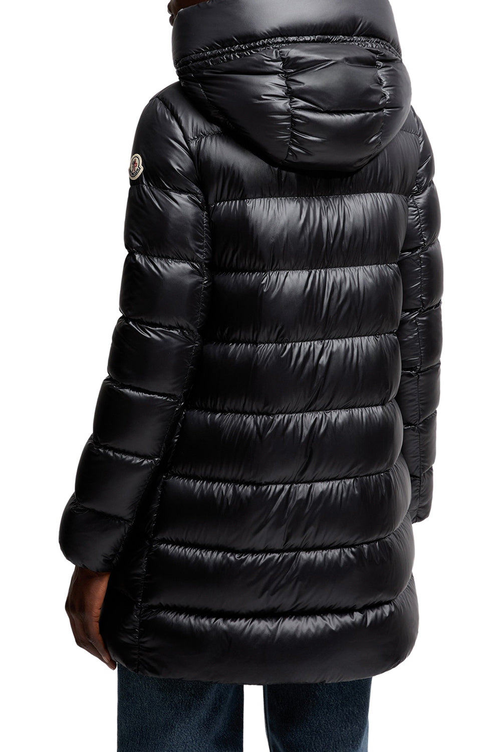 MONCLER Piumino midi Suyenne con cappuccio