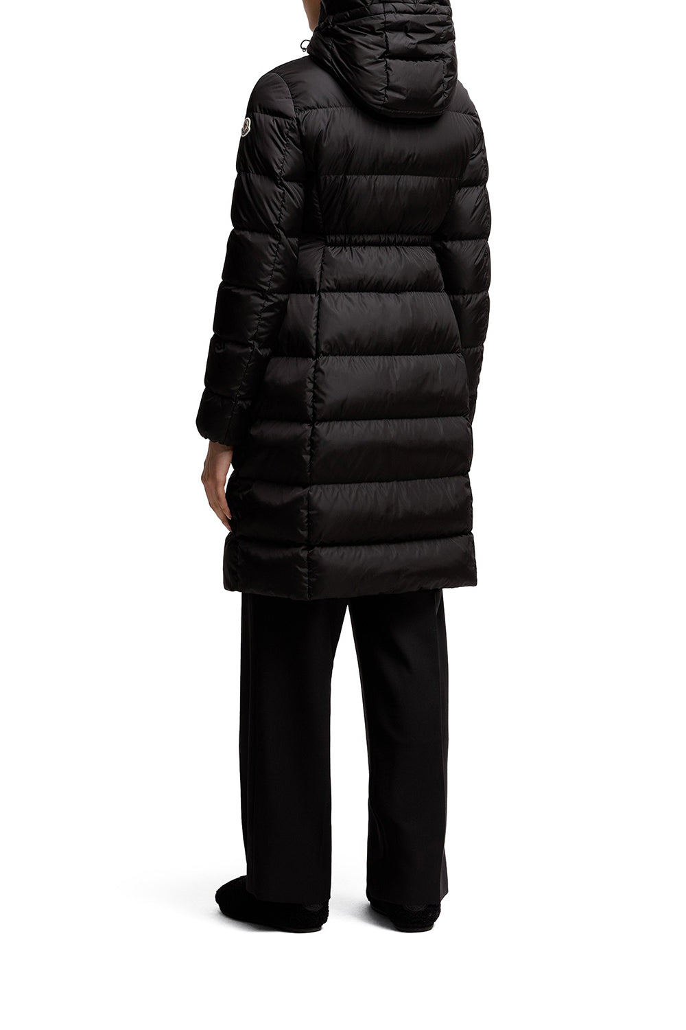 MONCLER 후드 달린 아보세테 롱 다운 재킷