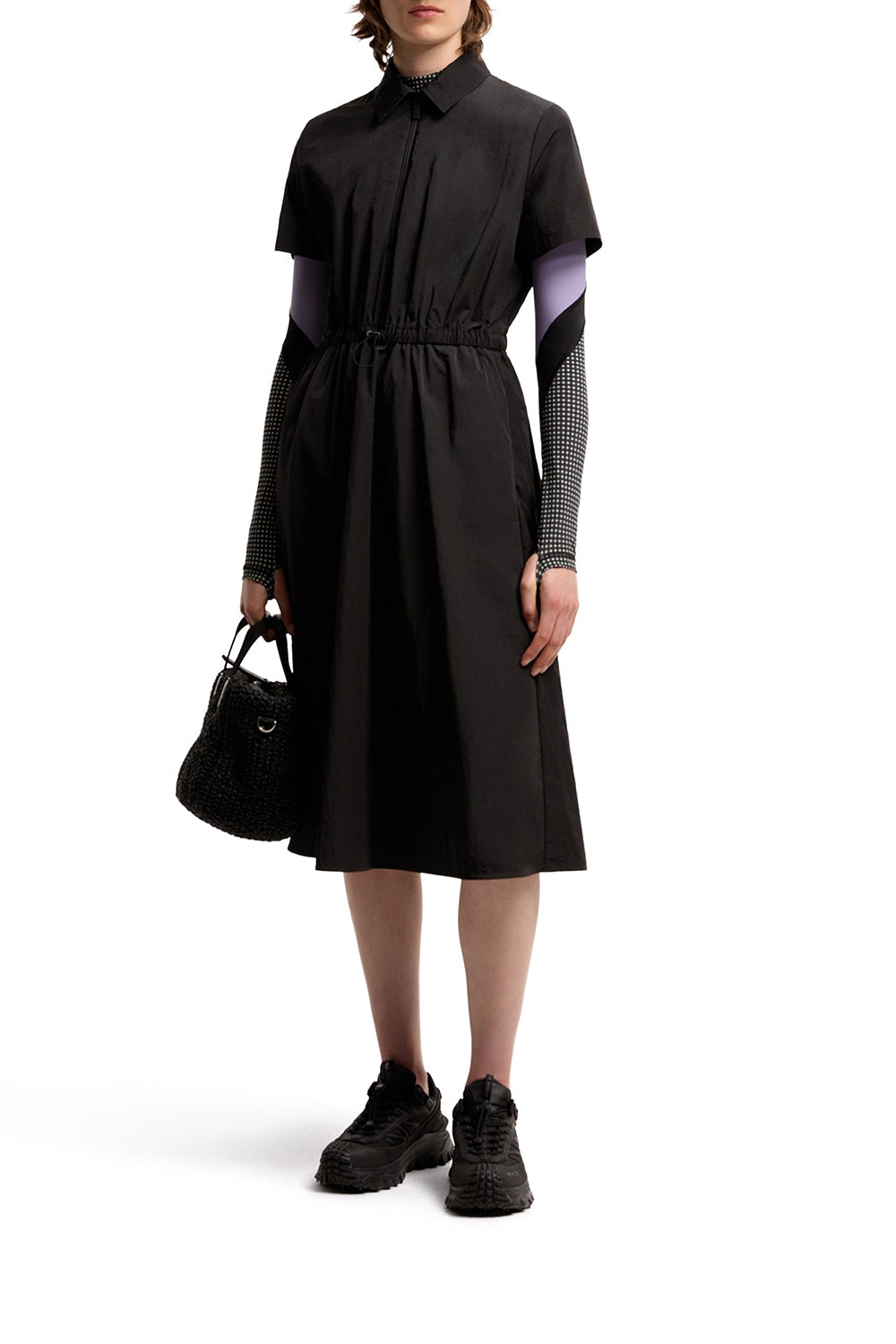 MONCLER Chemisier midi plissettato