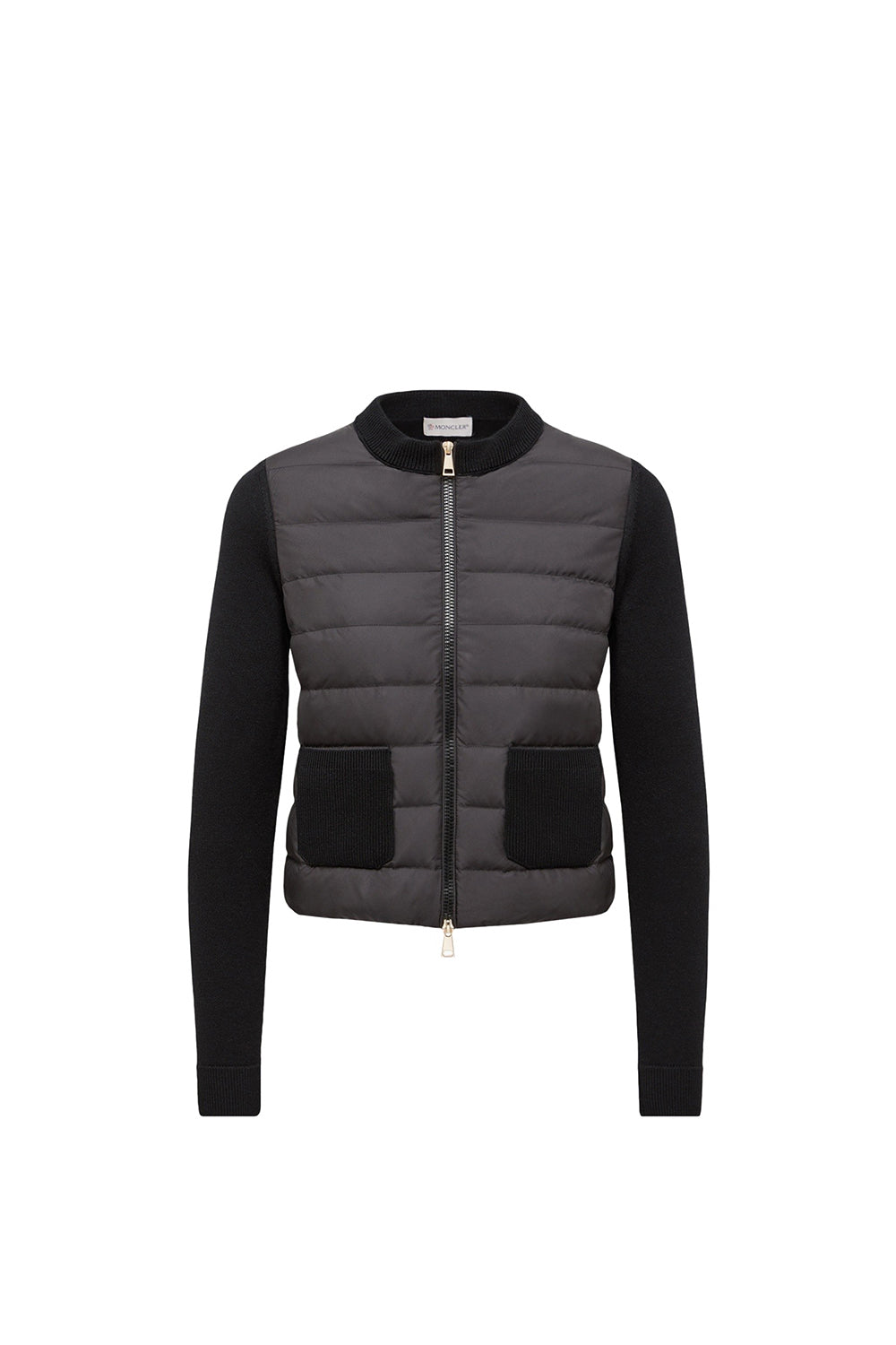 MONCLER Cardigan imbottito in lana con zip
