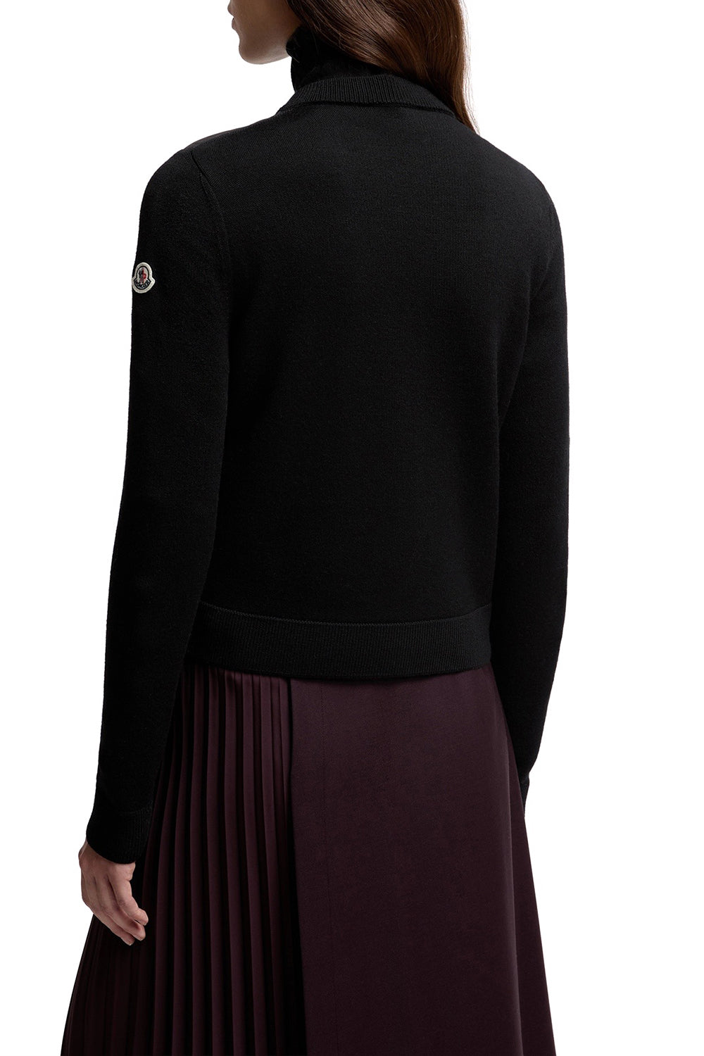 MONCLER Cardigan imbottito in lana con zip