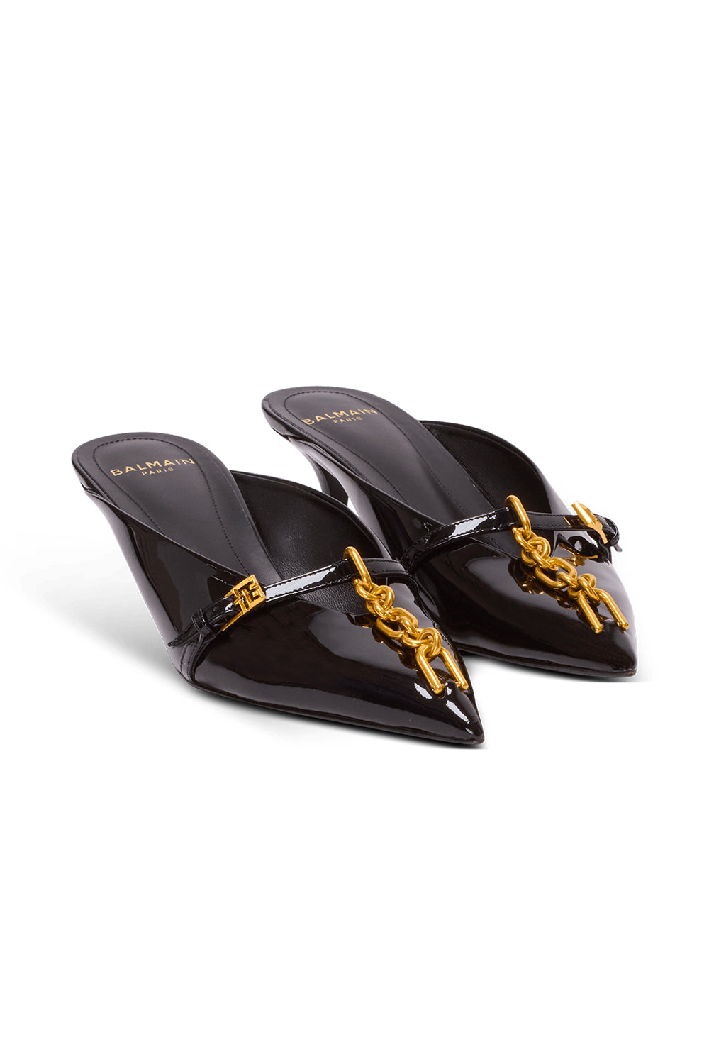 BALMAIN „Sync“-Sabot aus Lackleder mit spitzer Zehenpartie
