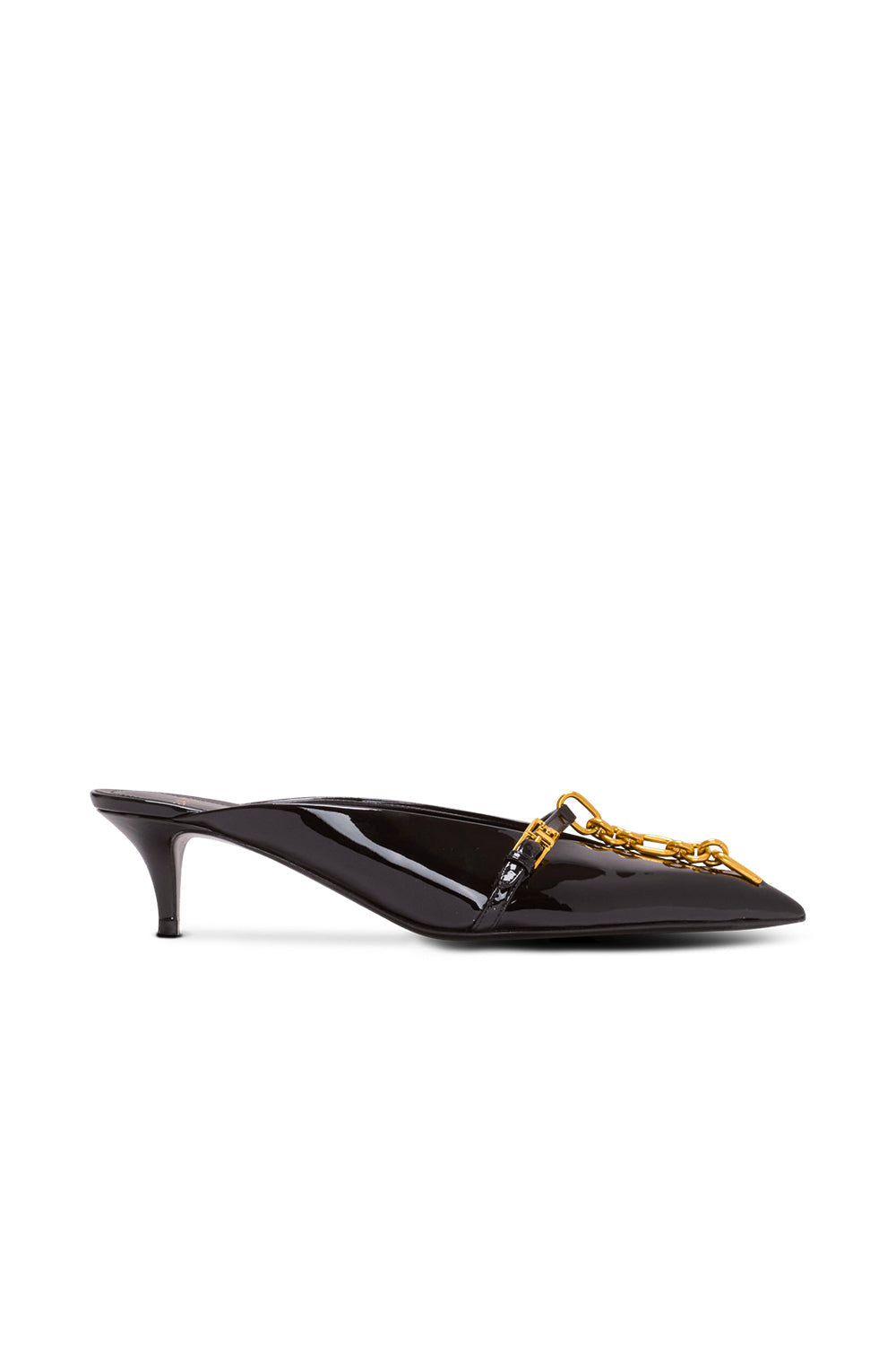 BALMAIN Sabot Sync in pelle verniciata a punta