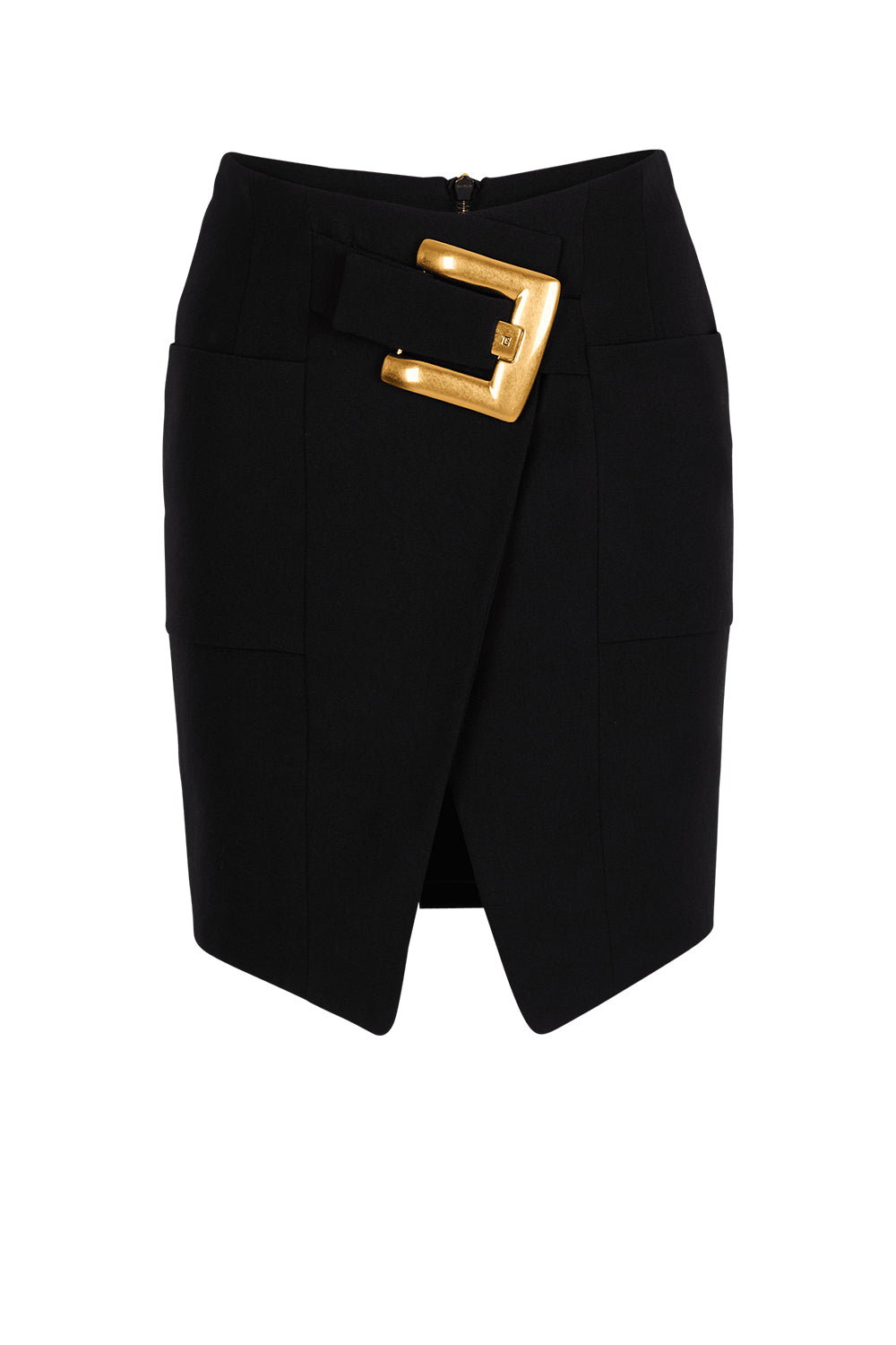 BALMAIN Kurzer Rock aus „Grain de Poudre“ mit Gürtel