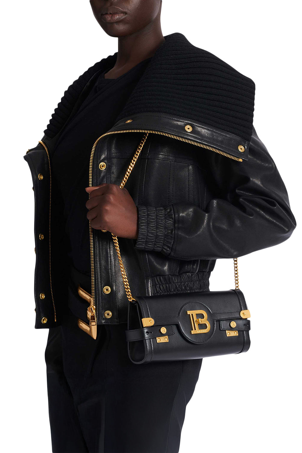 BALMAIN Clutch B-Buzz 23 aus Kalbsleder