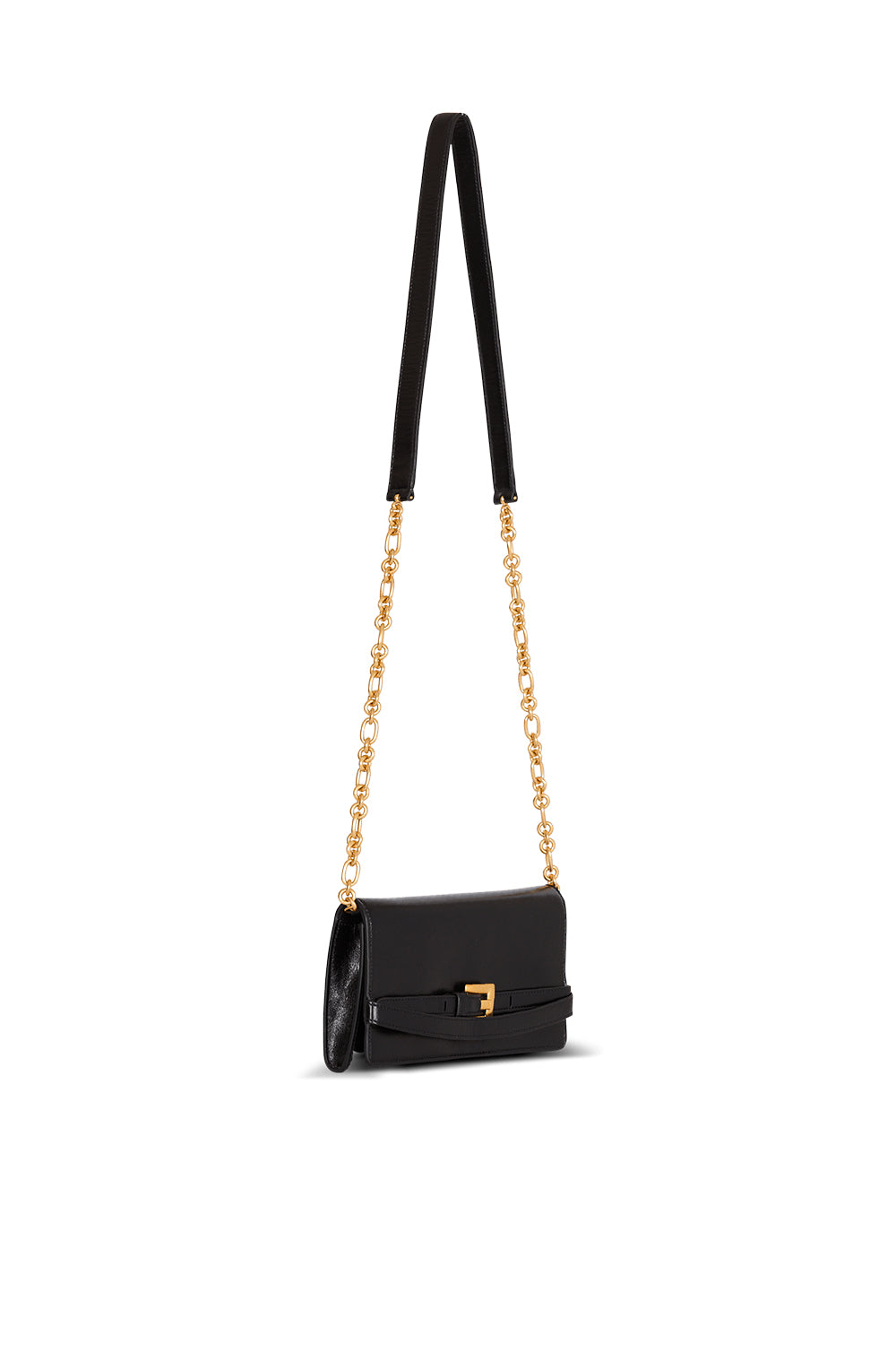 BALMAIN Portafoglio Shuffle con catena in pelle di vitello