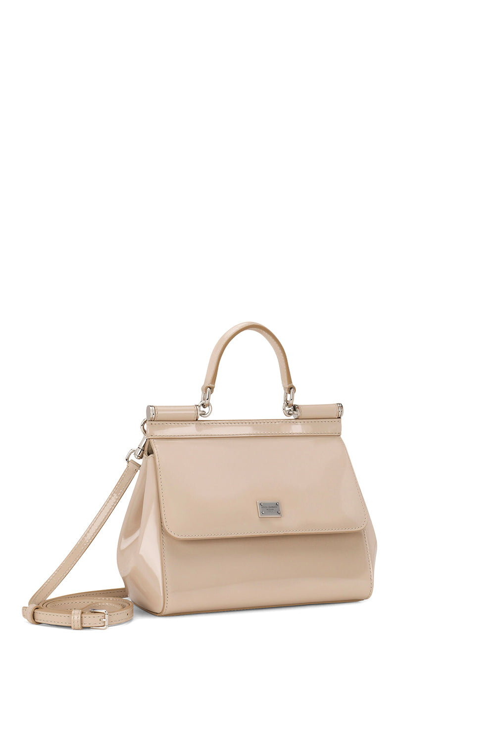 DOLCE & GABBANA Borsa a mano Sicily piccola in pelle di vitello lucida