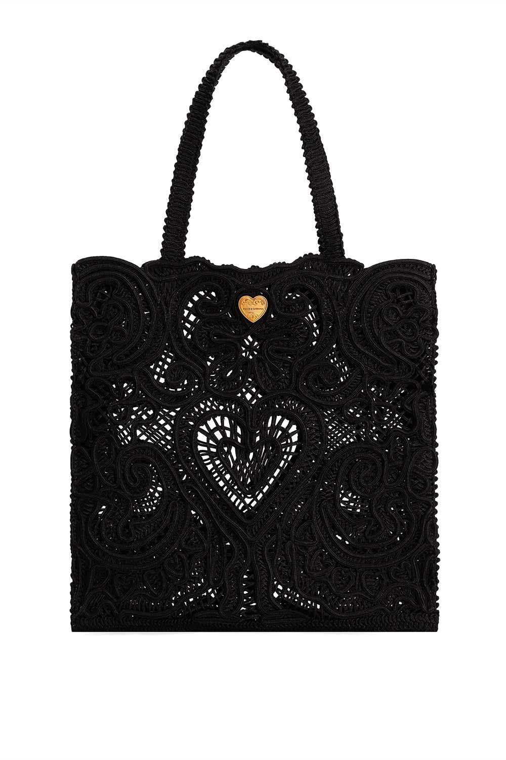 DOLCE & GABBANA Shopping-Tasche „Beatrice“ in mittlerer Größe mit Cordonetto-Stickerei