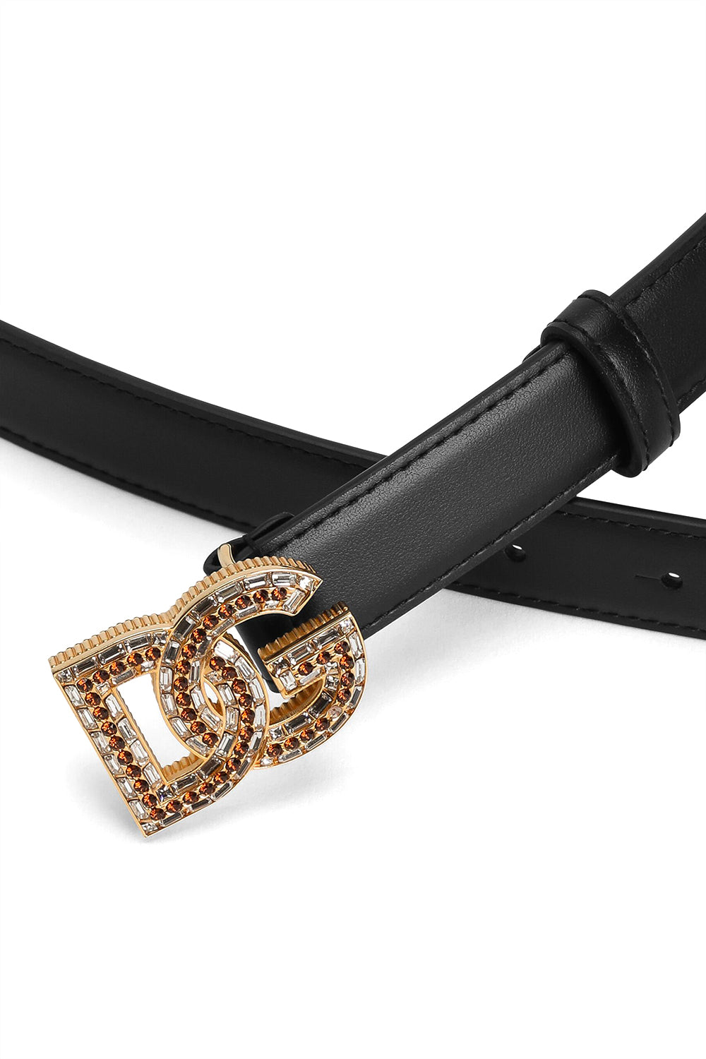 DOLCE & GABBANA Cintura in pelle di vitello con logo DG