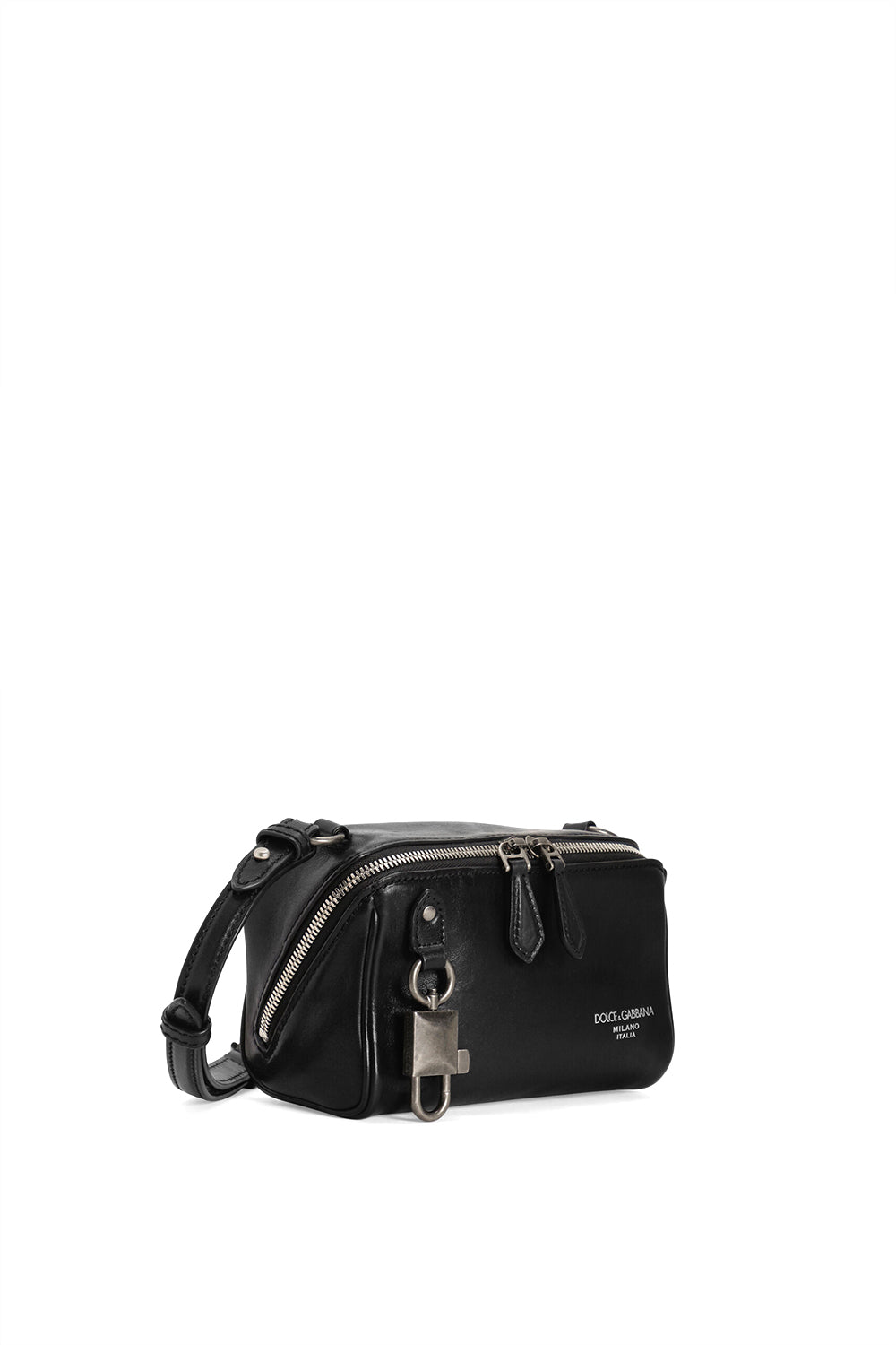 DOLCE & GABBANA Borsa a tracolla lock in pelle di vitello tempesta