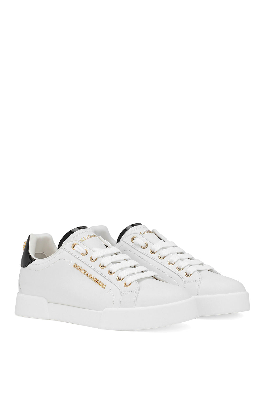 DOLCE & GABBANA Portofino Sneakers in nappa calfskin with lettering