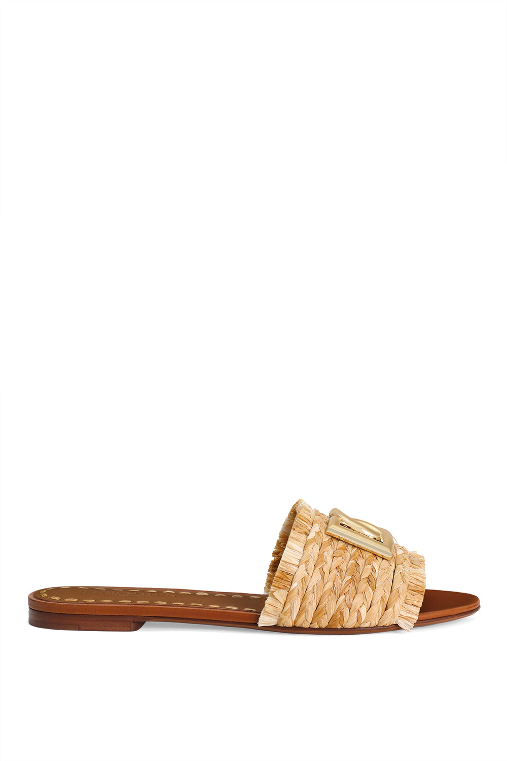 DOLCE & GABBANA Ciabatta in treccia di rafia