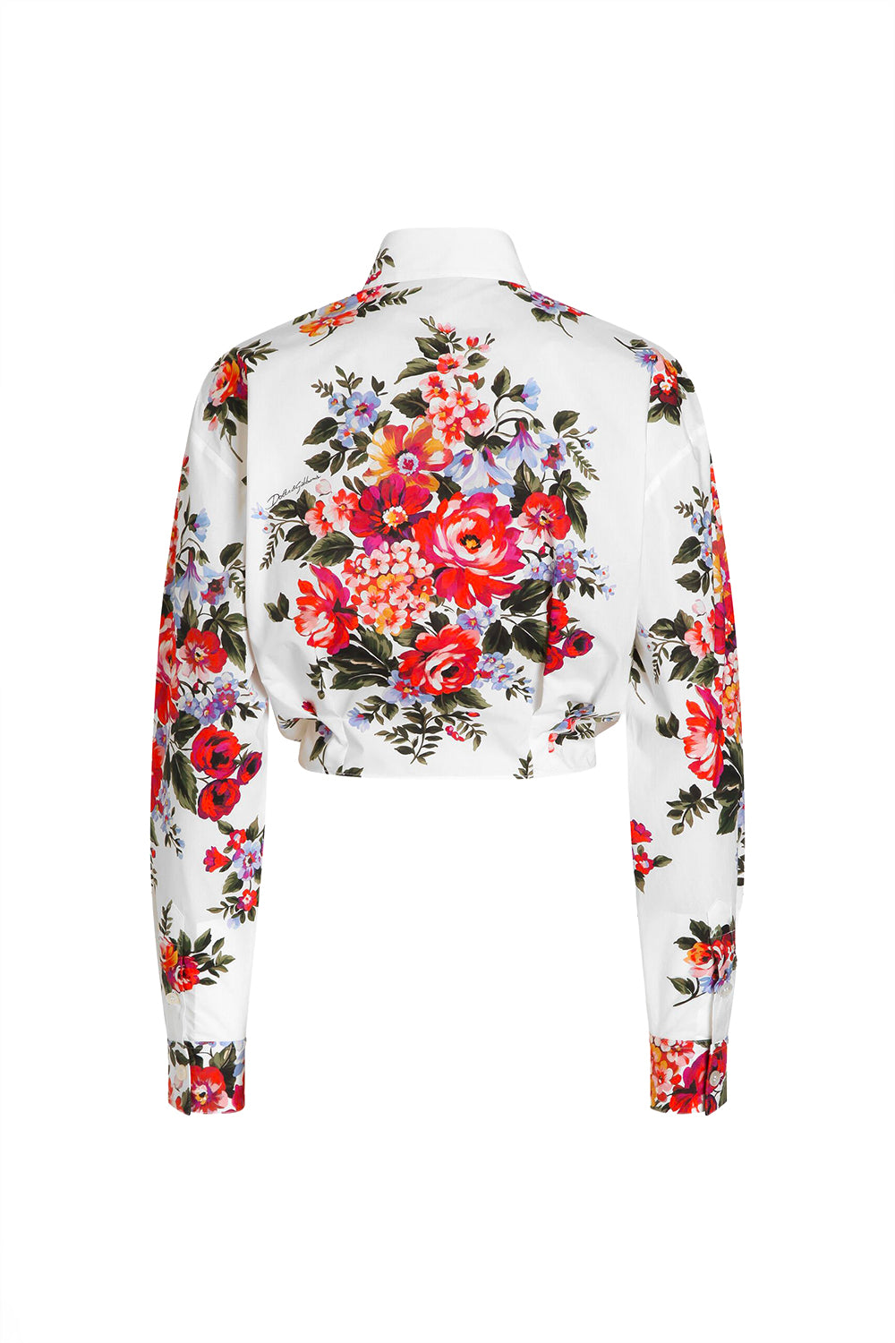 DOLCE & GABBANA Cotton Shirt with Flower Bouquet Print