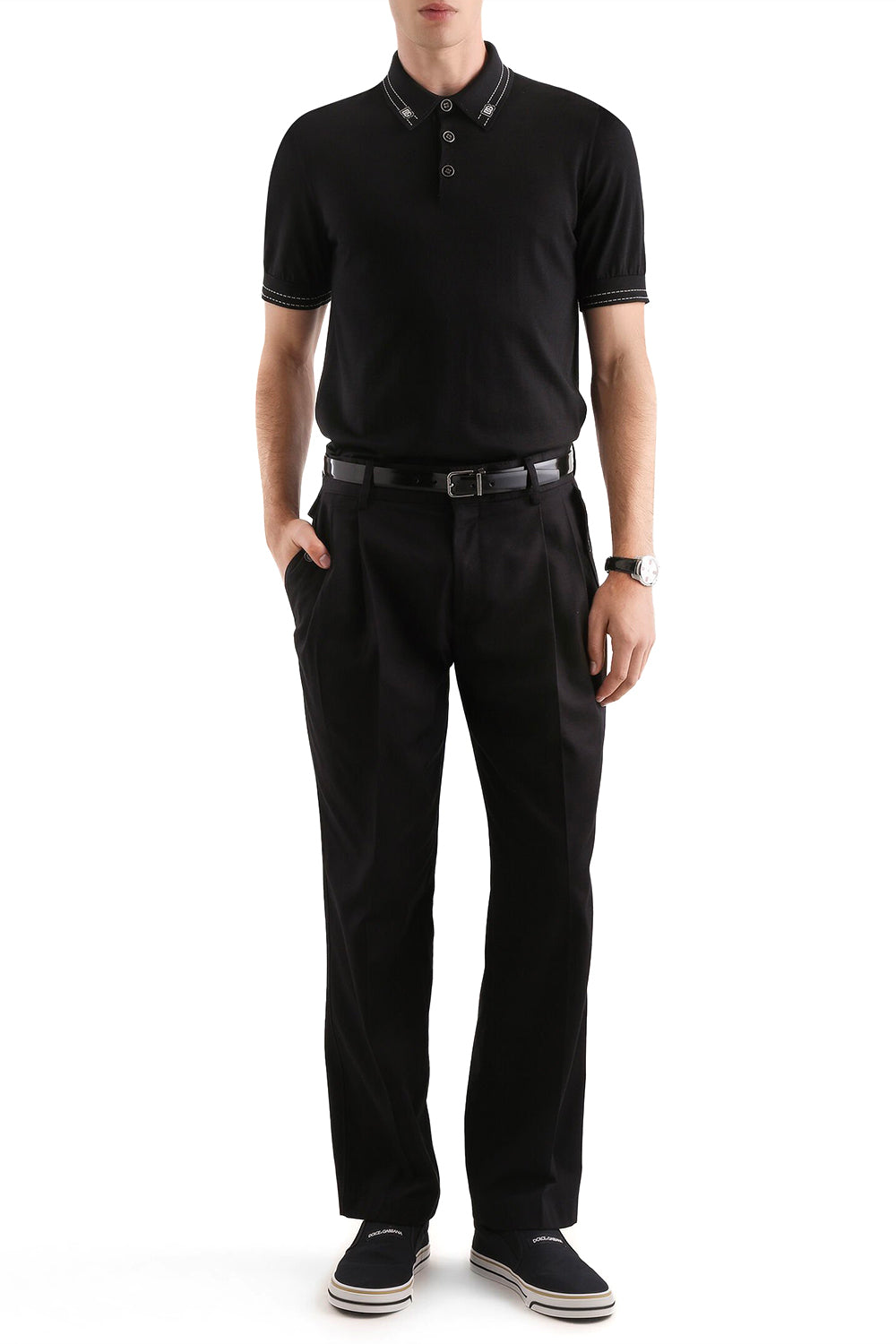 DOLCE & GABBANA 真丝Polo衫