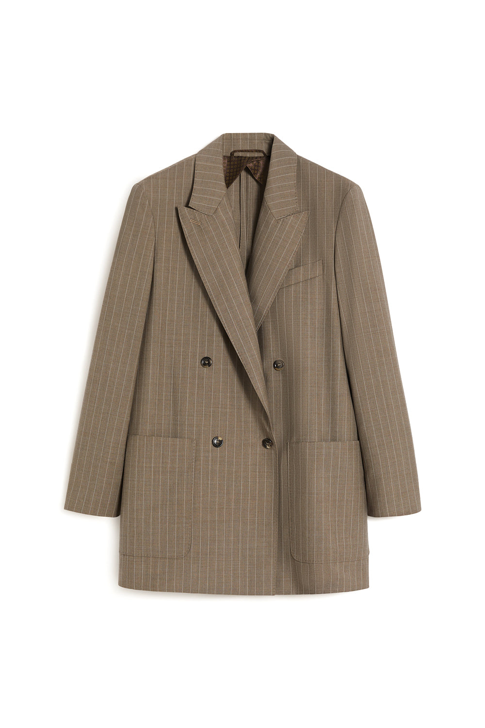 MAX MARA 条纹羊毛布宽松西装外套 MXMACCIAIO