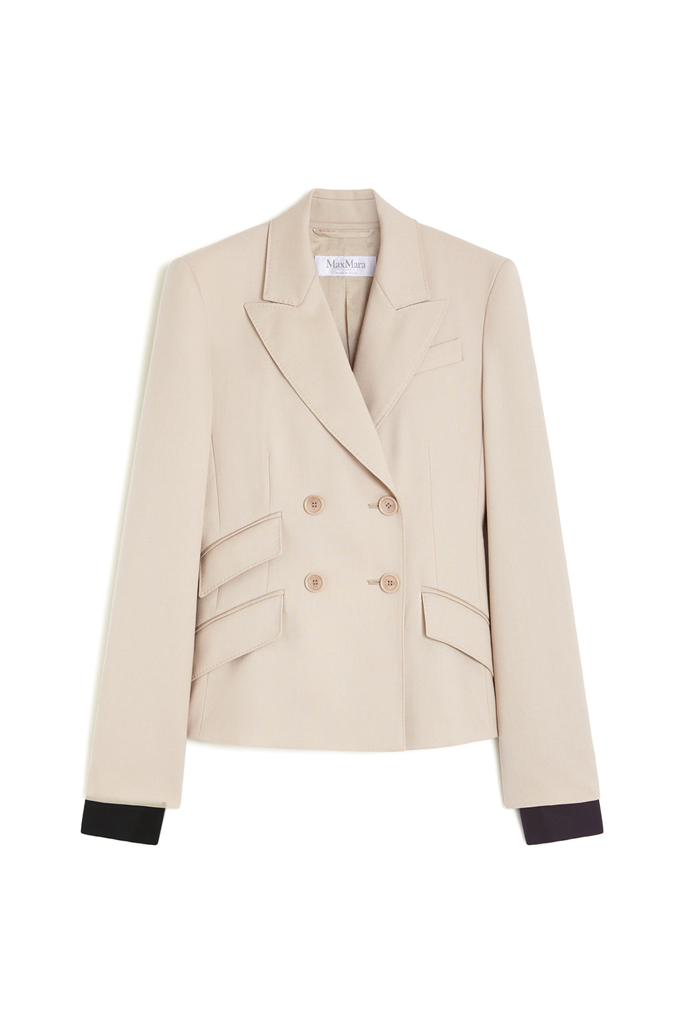 MAX MARA “MXSPLACIDO” 羊毛、马海毛和真丝混纺双排扣西装外套