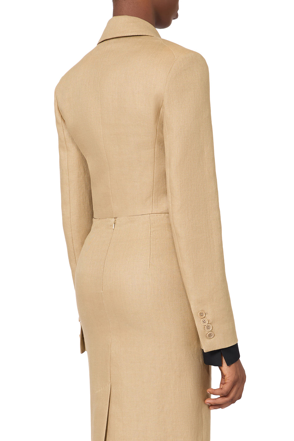 MAX MARA Kurze Jacke aus Leinen mit Diagonalmuster „MXSBUONO“