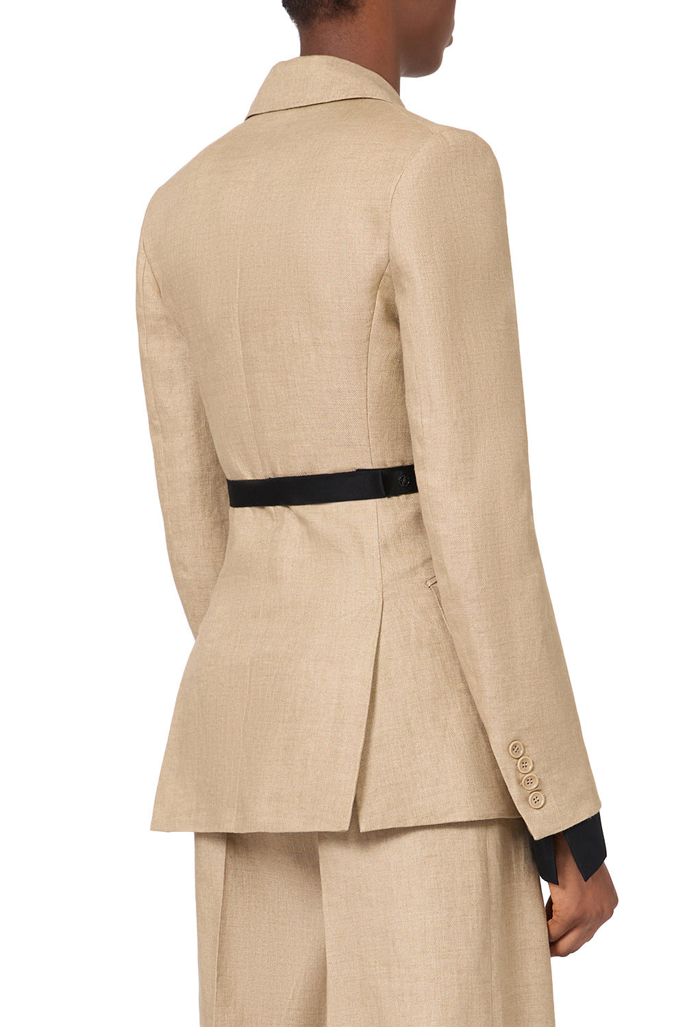 MAX MARA Blazer doppiopetto in canvas di cotone e lana "MXSFIONDA"