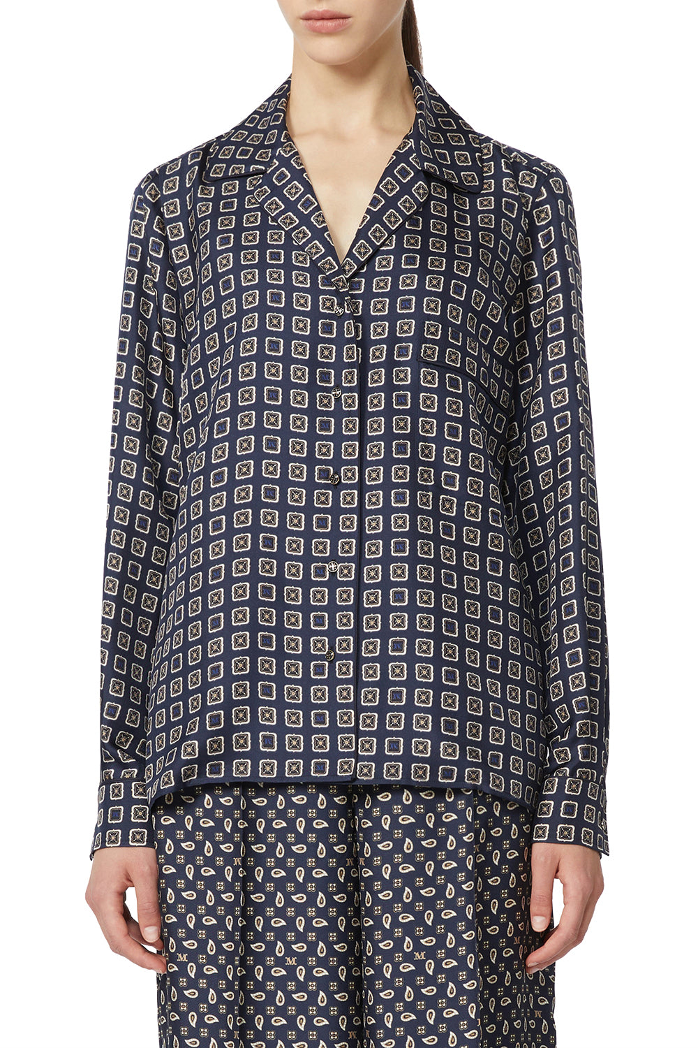 MAX MARA Semi-fitted printed silk shirt MXMDISCO