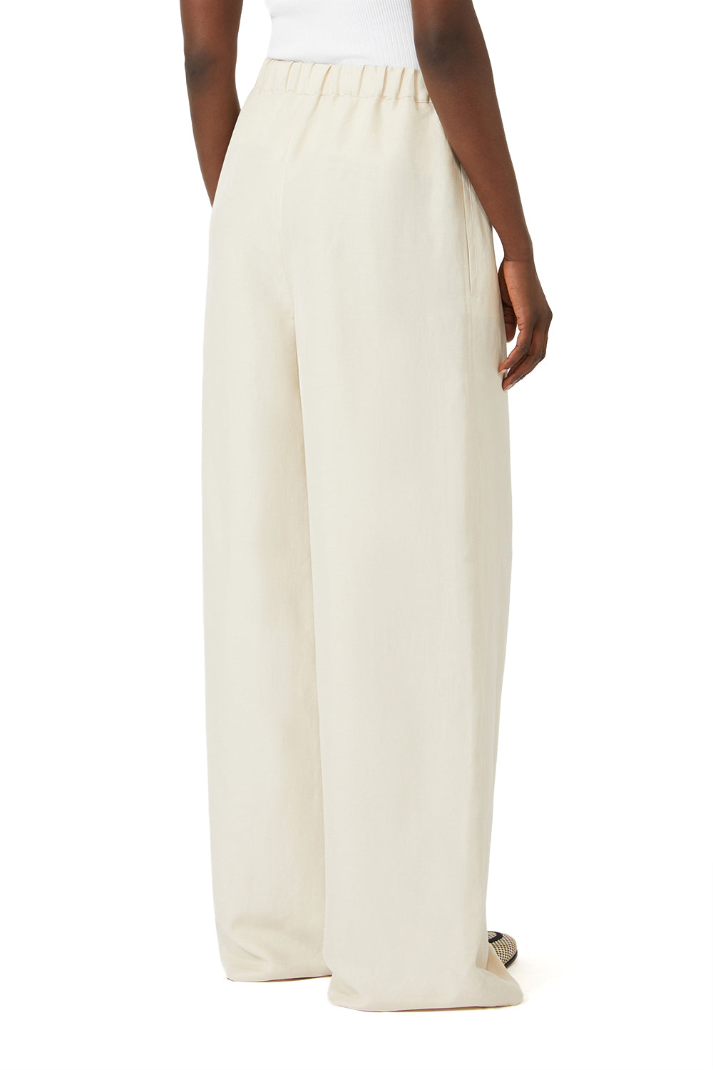 MAX MARA 리넨과 실크 소재의 바지 "MXMORO"