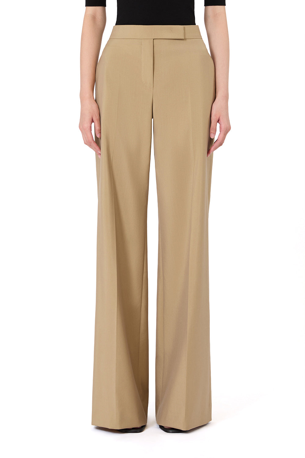 MAX MARA Pantalone ampio in popeline di lana e seta "MXSBRONTE"