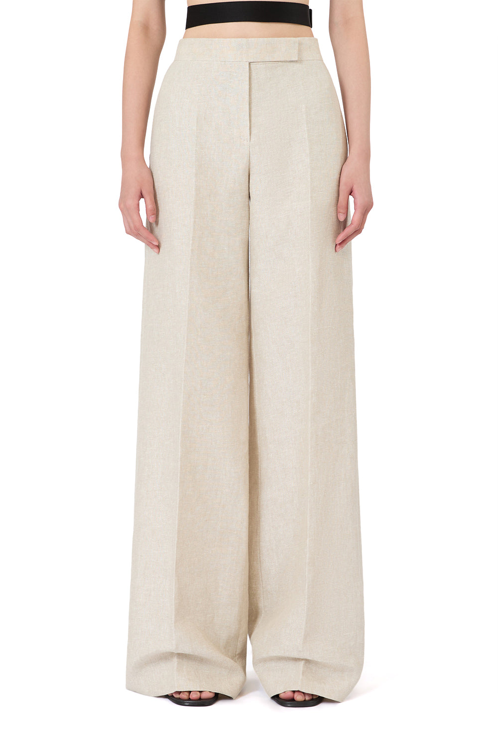 MAX MARA Weite Hose aus Leinen-Drill „MXSGINNICO“