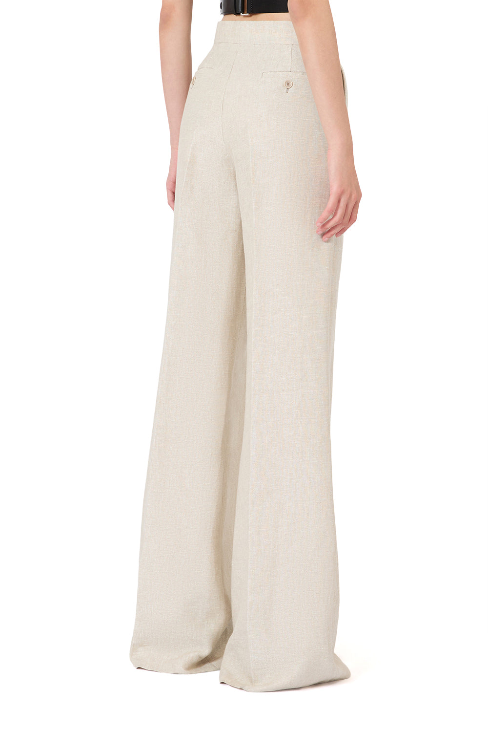 MAX MARA Weite Hose aus Leinen-Drill „MXSGINNICO“
