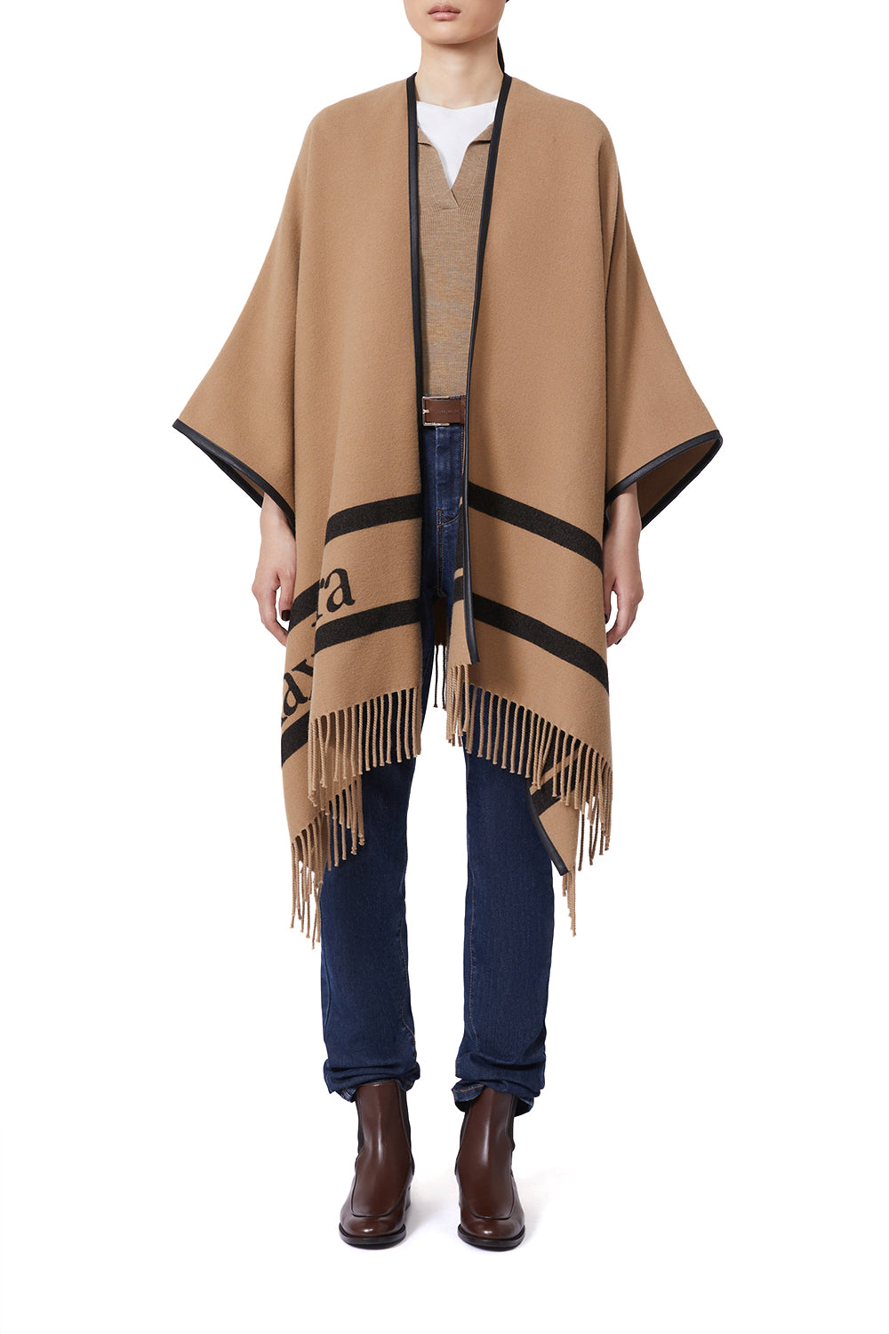 MAX MARA Poncho aus Jacquard-Wolle „MXAARIS“