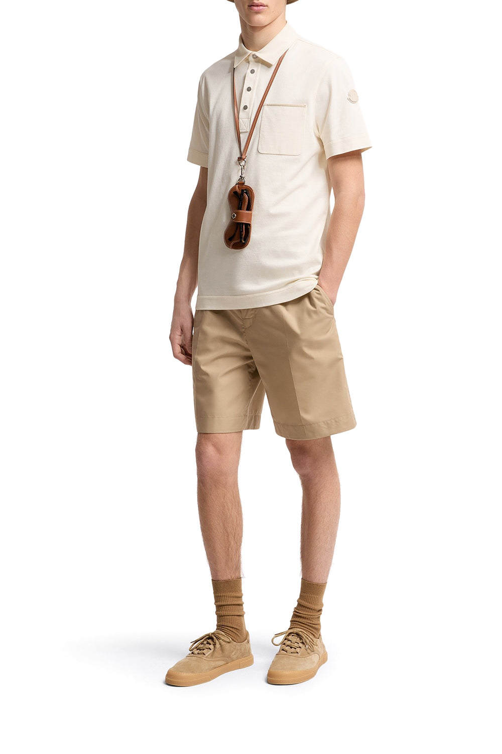 MONCLER Polo in piquet di cotone