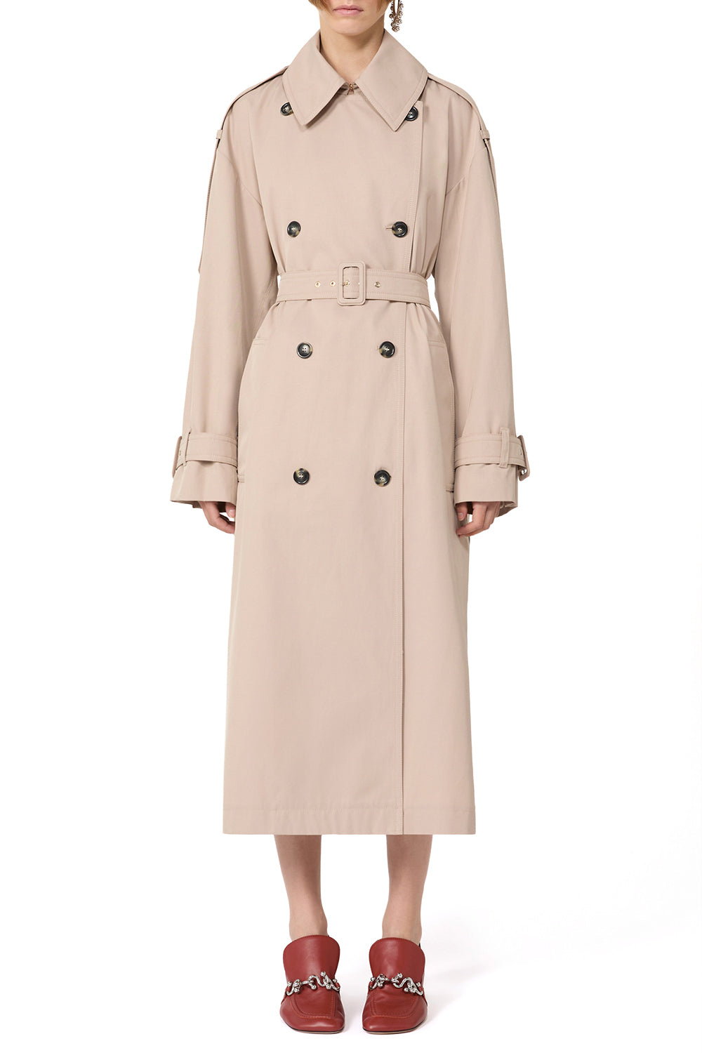 SPORTMAX 防泼水斜纹布长款风衣 SPXGOCCE
