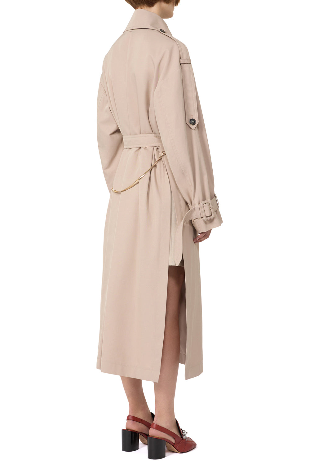 SPORTMAX Trench lungo in twill antigoccia SPXGOCCE