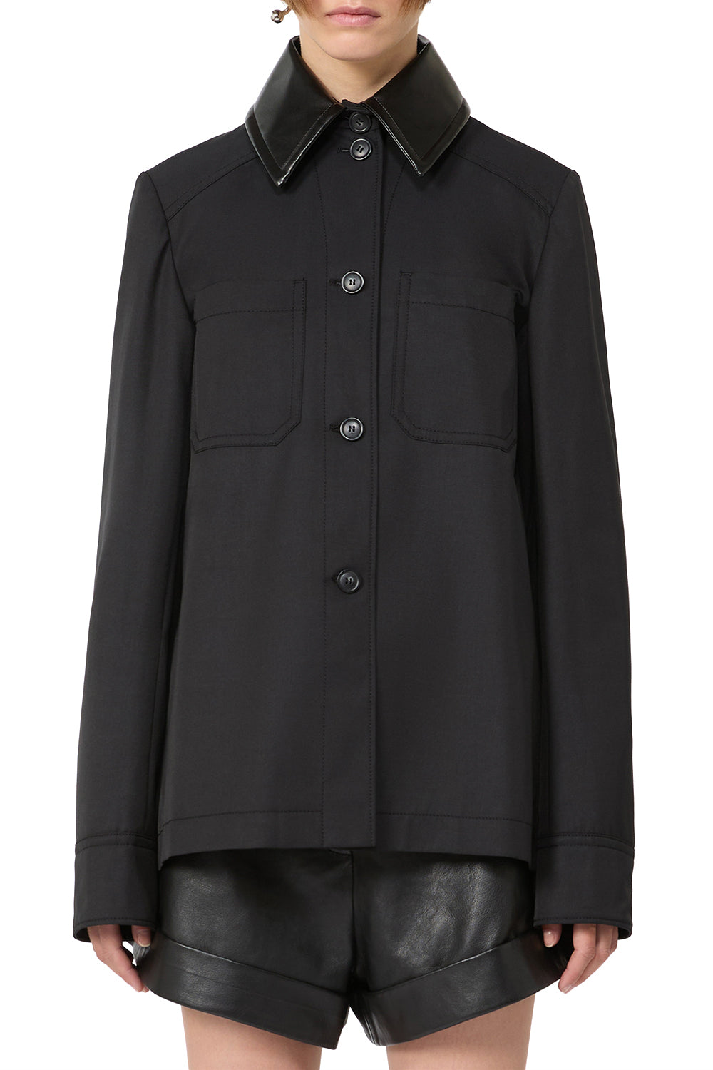 SPORTMAX 纯棉宽松衬衫，背面采用褶裥设计 “SPXSUPERBO”