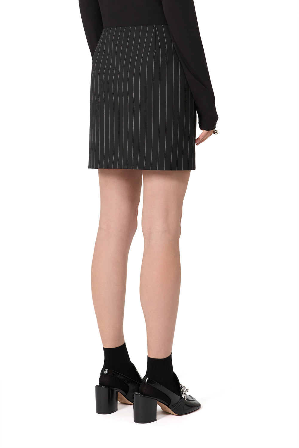 SPORTMAX 가바딘 소재의 핀스트라이프 미니 스커트 SPXFATTI