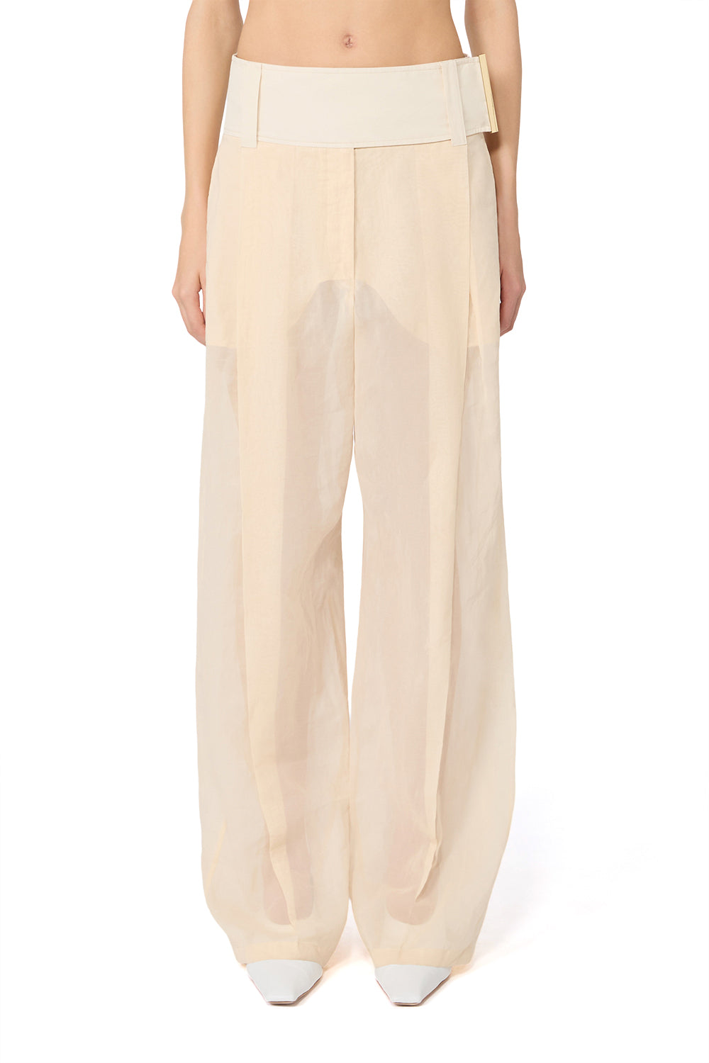 SPORTMAX Pantalone ampio in voile di cotone organzato  "SPSFERITO"