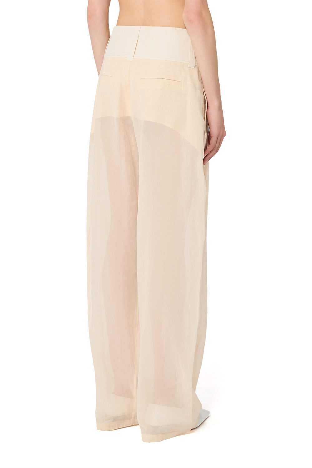 SPORTMAX Pantalone ampio in voile di cotone organzato  "SPSFERITO"