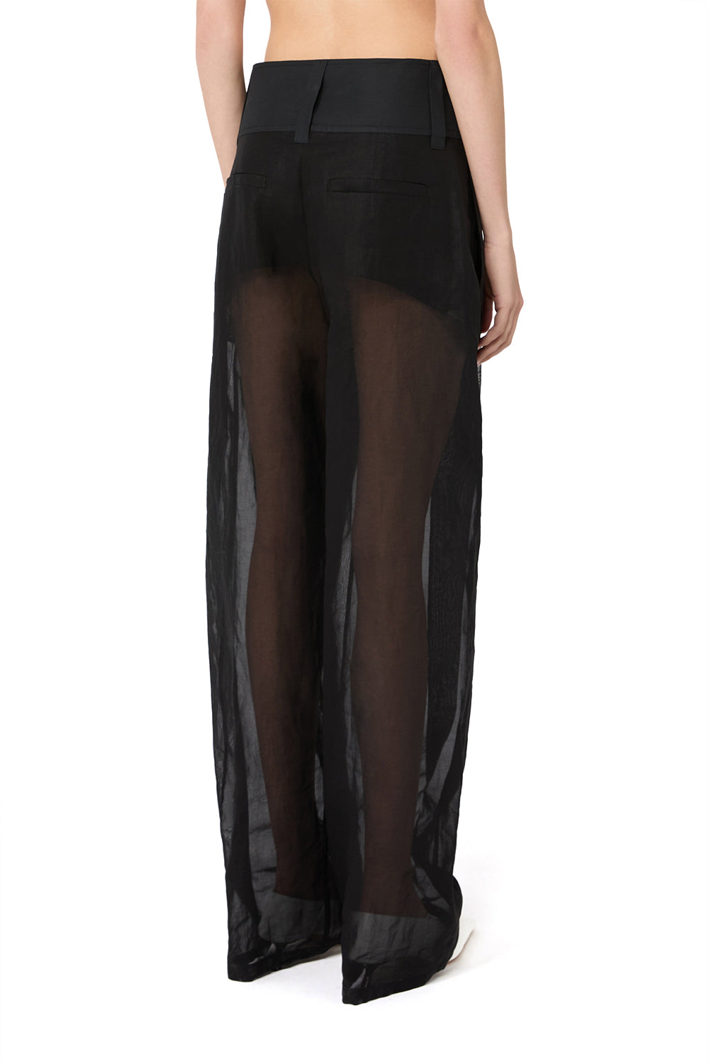 SPORTMAX Pantalone ampio in voile di cotone organzato  "SPSFERITO"