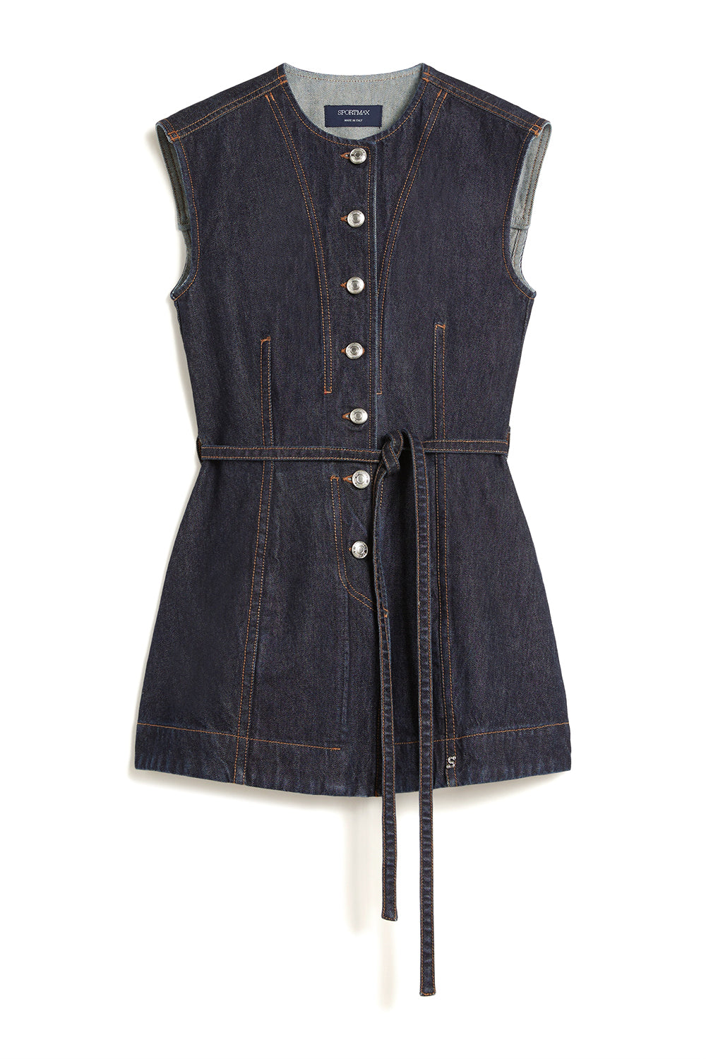 SPORTMAX SPDDOMINIO Denim Sleeveless Top